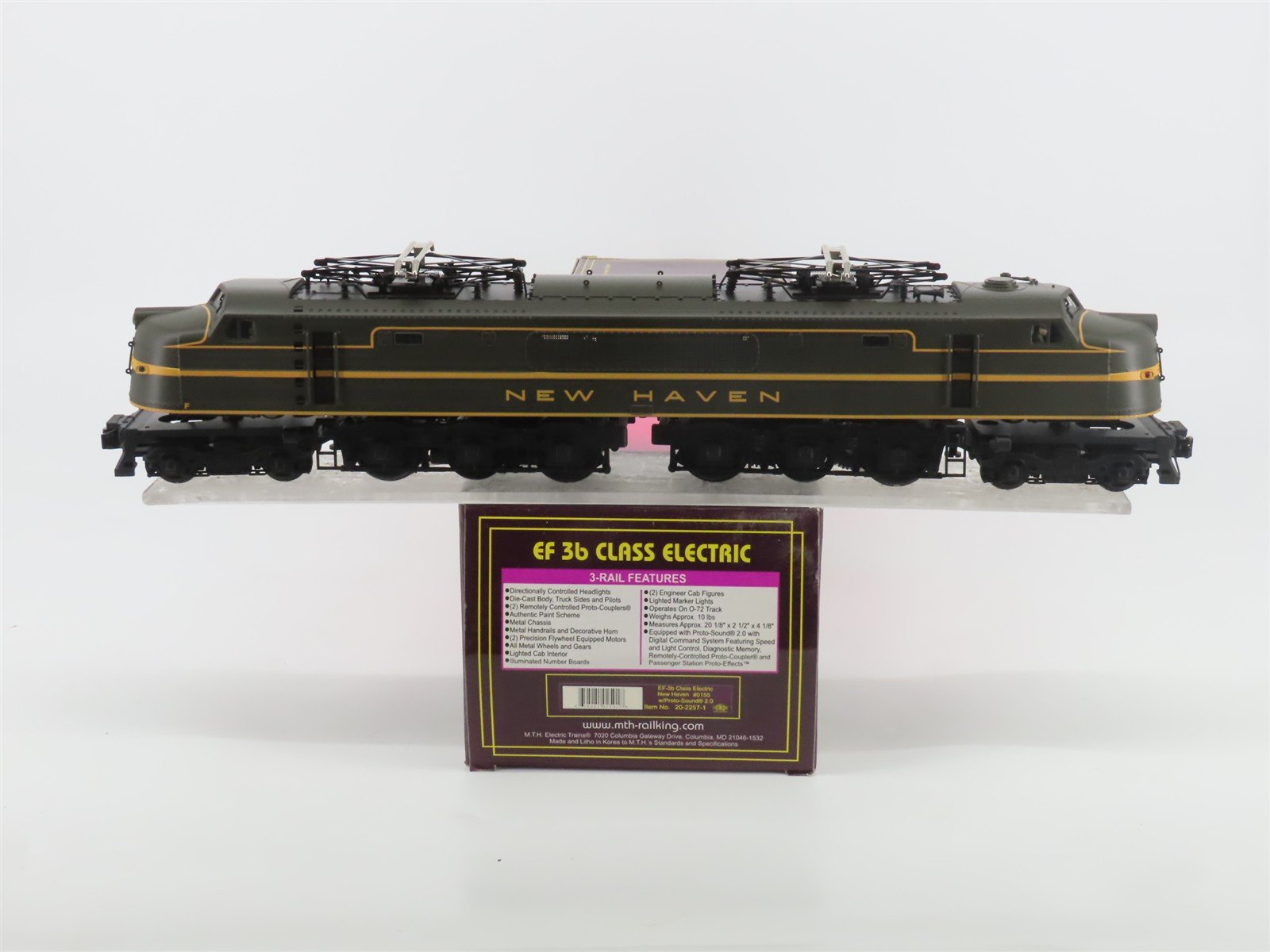 O Gauge 3-Rail MTH 20-2257-1 NH New Haven EF 3B Electric Loco #0155 DOES NOT RUN