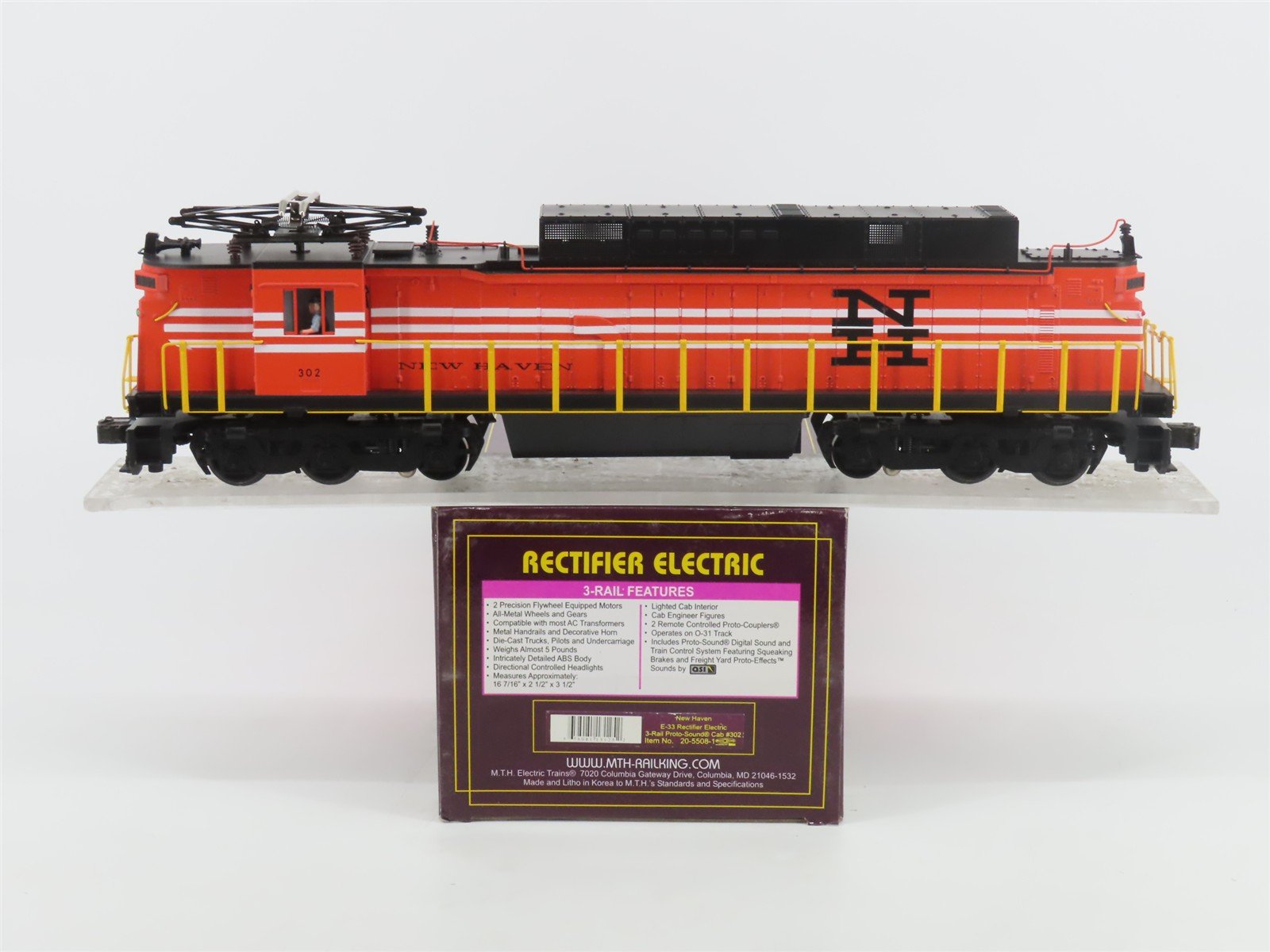 O Gauge 3-Rail MTH 20-5508-1 NH New Haven Rectifier Electric #302 DOES NOT RUN
