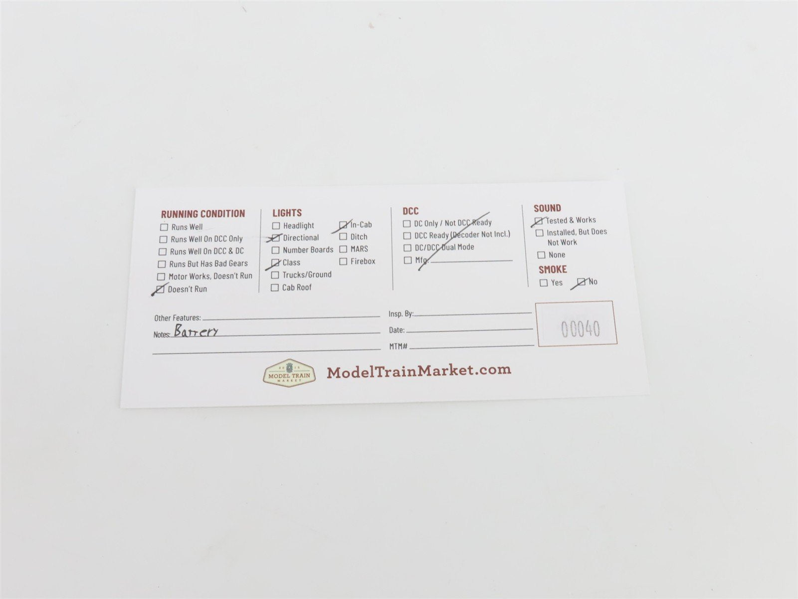 O Gauge 3-Rail MTH 20-5508-1 NH New Haven Rectifier Electric #302 DOES NOT RUN