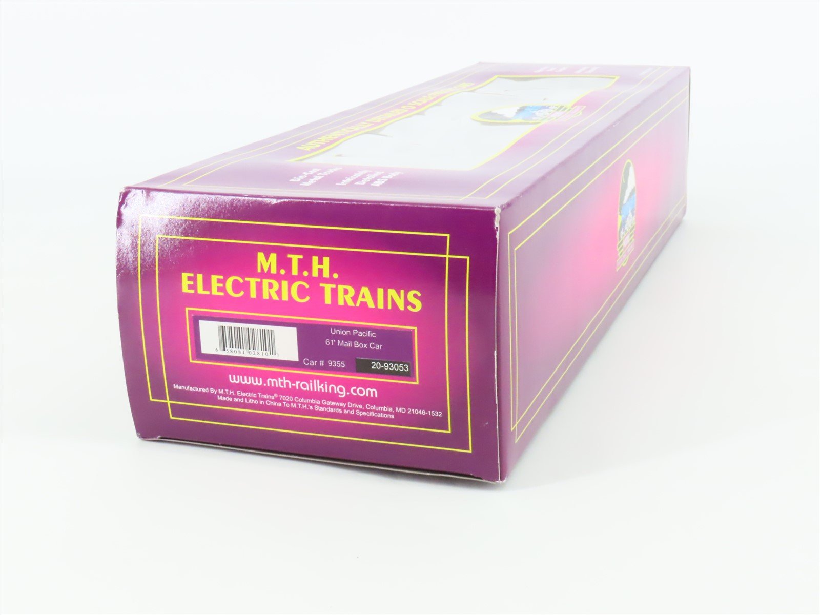 O Gauge 3-Rail MTH 20-93053 UP Union Pacific Railroad 61' Mail Box Car #9355