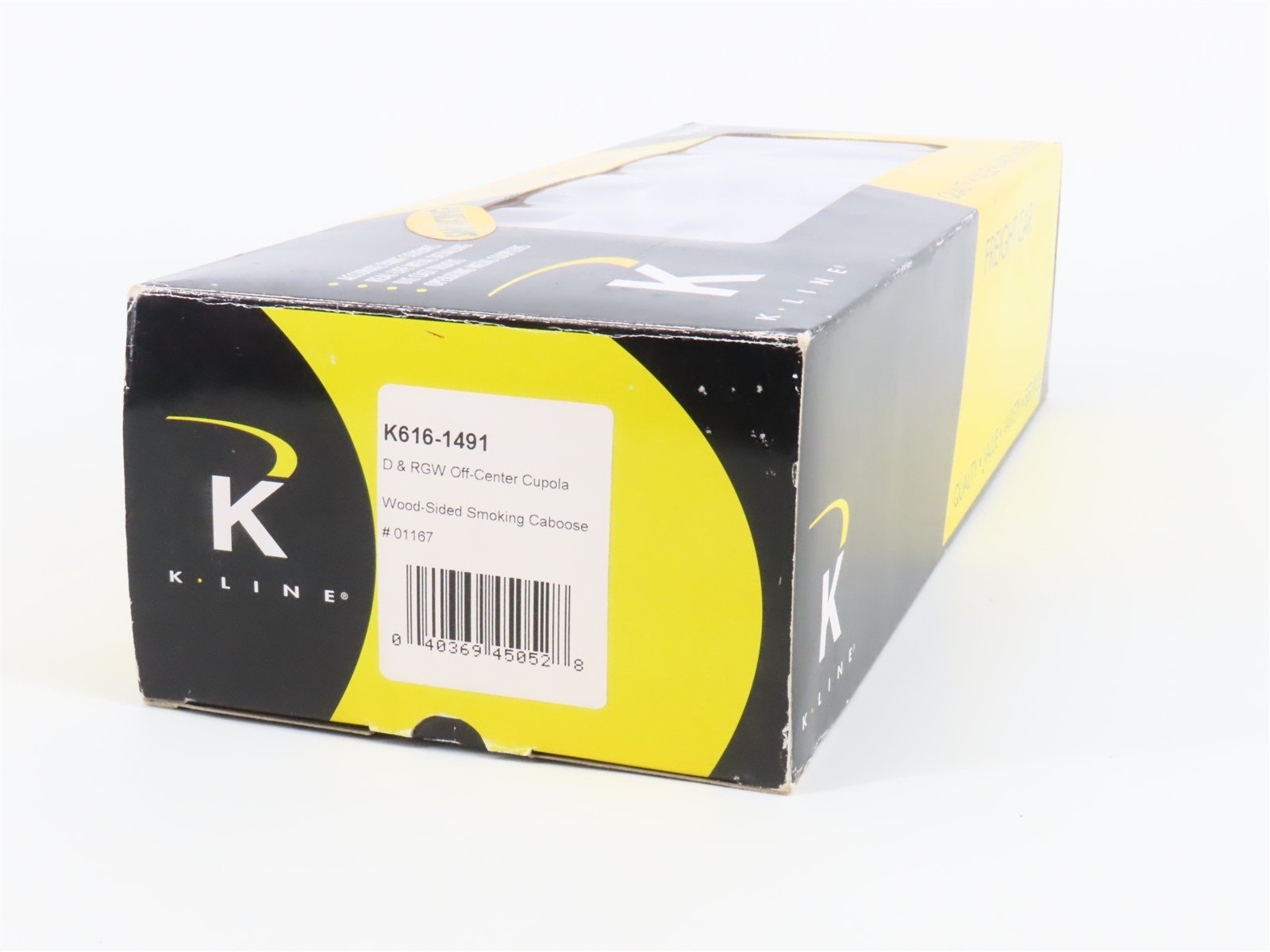 O Gauge 3-Rail K-Line K616-1491 D&RGW Rio Grande Smoking Caboose #01167 -Lighted
