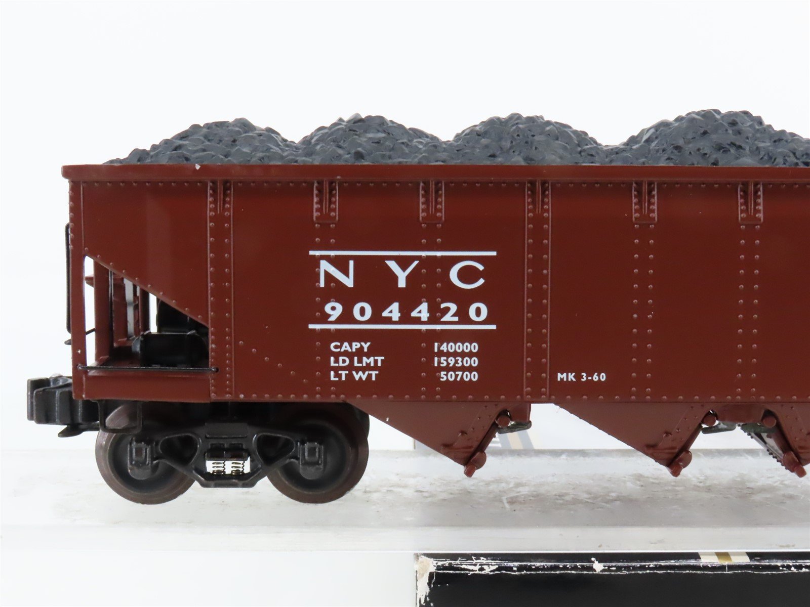 O Gauge 3-Rail K-Line K623-1781 NYC New York Central 4-Bay Hopper #904420 w/Load
