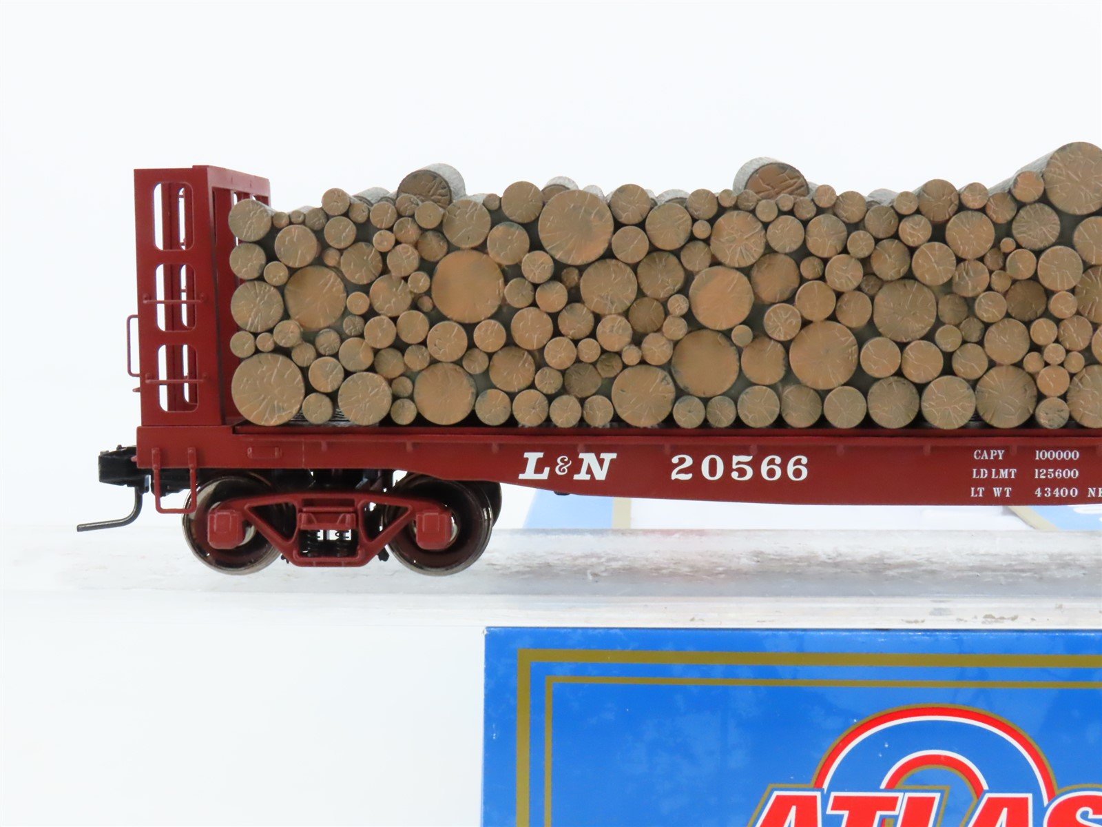 O Scale 2-Rail Atlas #7280-4 L&N Louisville & Nashville Pulpwood Flat Car #20566