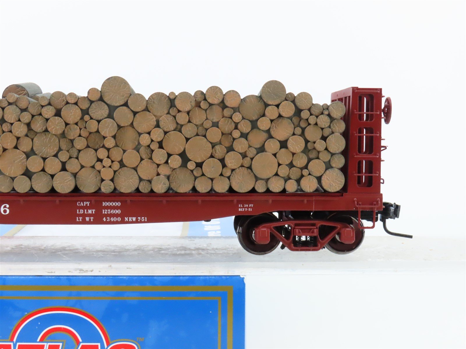 O Scale 2-Rail Atlas #7280-4 L&N Louisville & Nashville Pulpwood Flat Car #20566