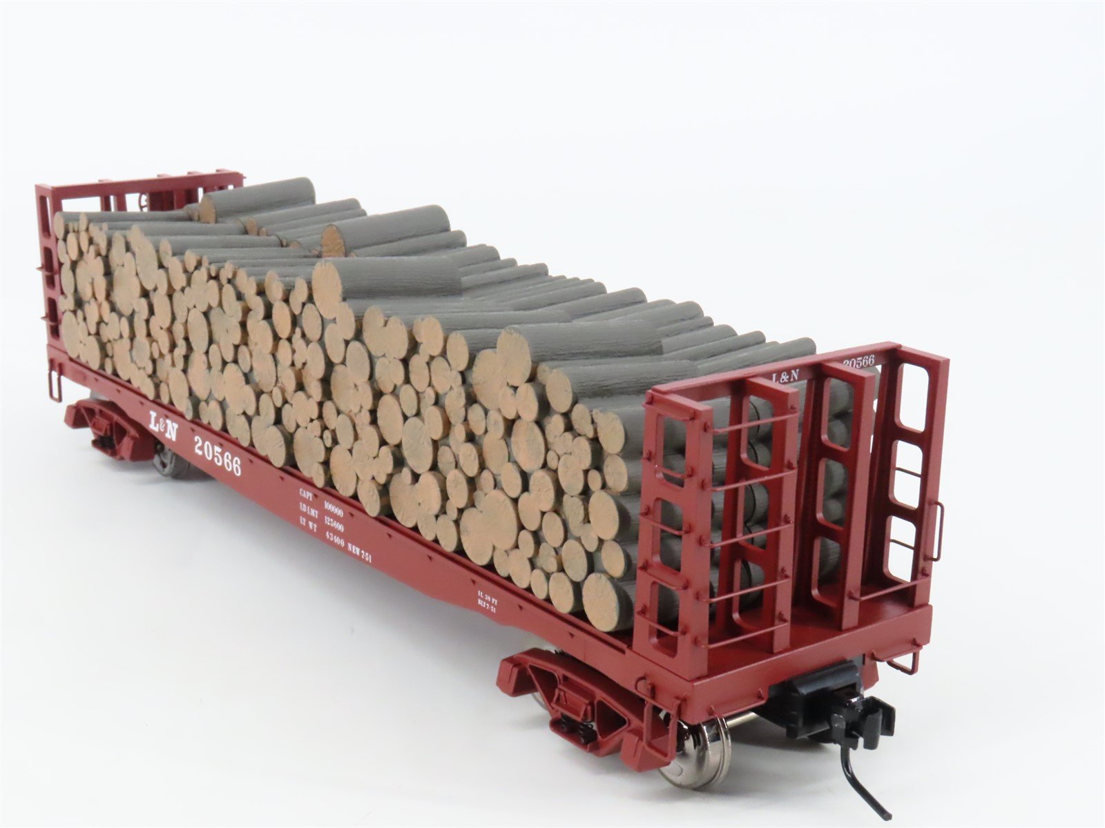 O Scale 2-Rail Atlas #7280-4 L&N Louisville & Nashville Pulpwood Flat Car #20566