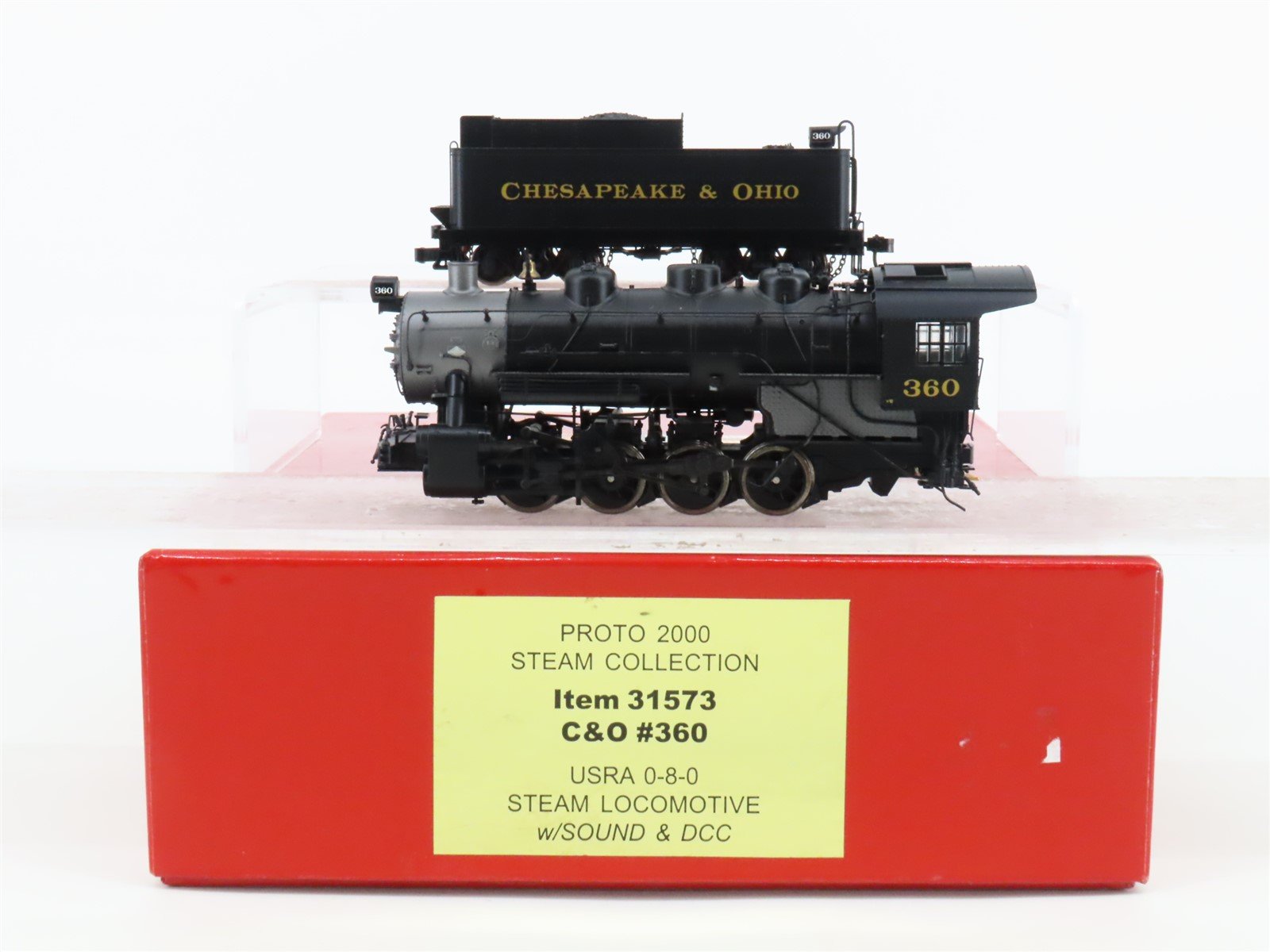 HO Scale Proto 2000 31573 C&O Chesapeake & Ohio 0-8-0 Steam #360 w/ DCC & Sound
