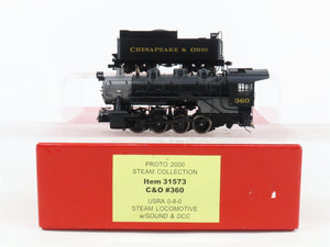 HO Scale Proto 2000 31573 C&O Chesapeake & Ohio 0-8-0 Steam #360 w/ DCC & Sound