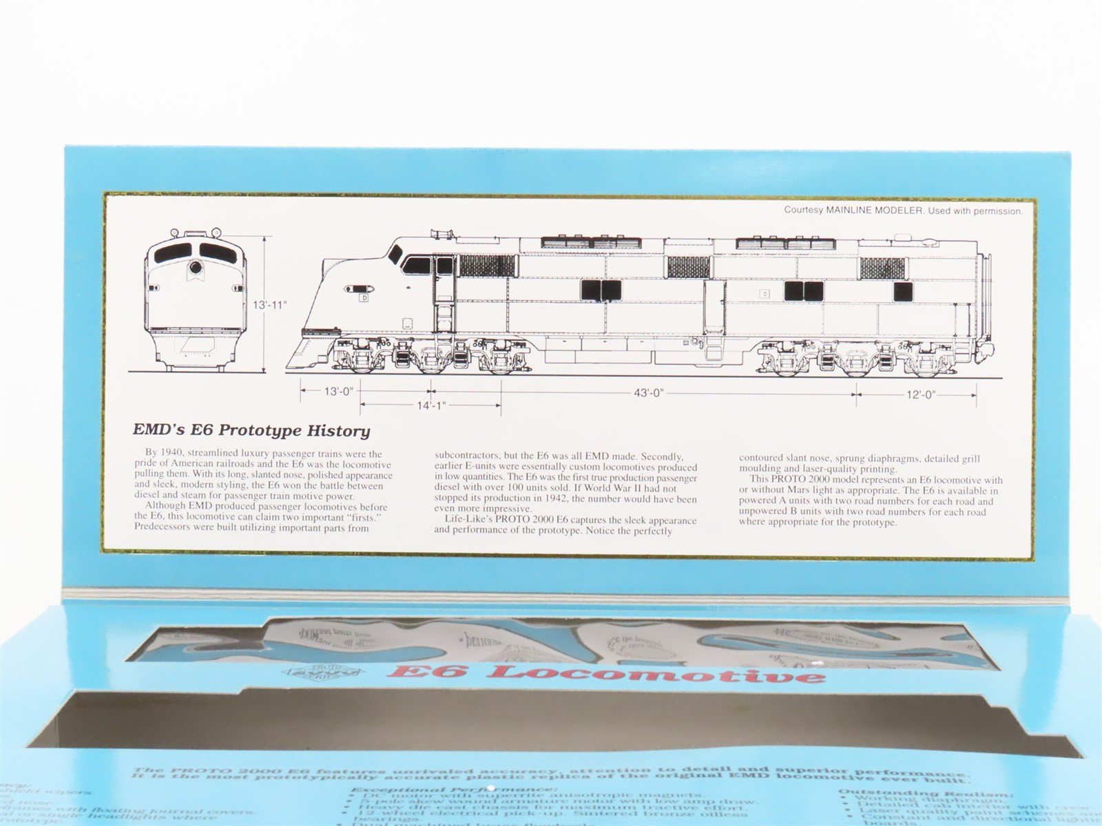 HO Scale Proto 2000 23199 Undecorated E6A Diesel Locomotive