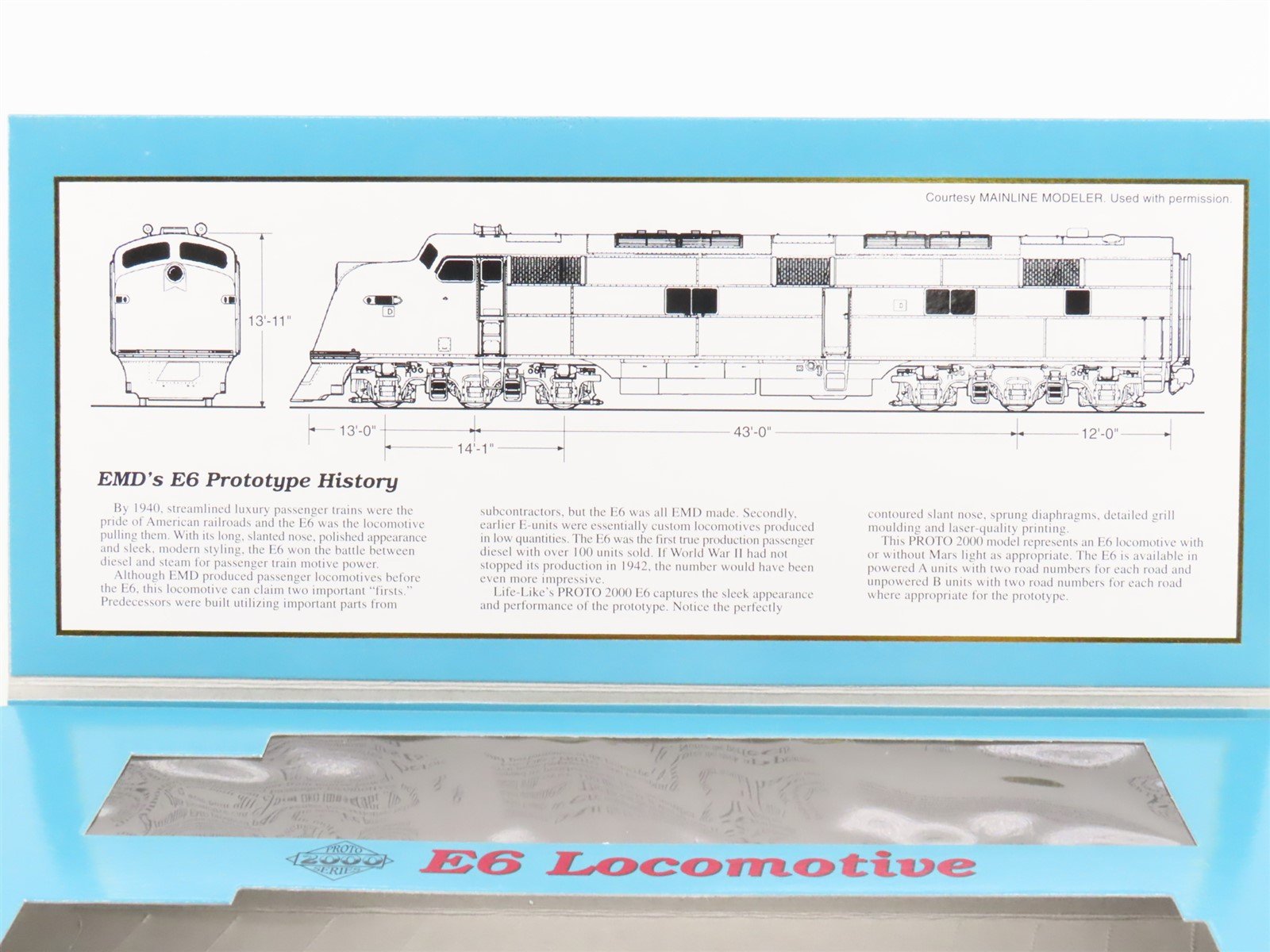 HO Scale Proto 2000 23195 UP City of Los Angeles E6A Diesel Locomotive #924A