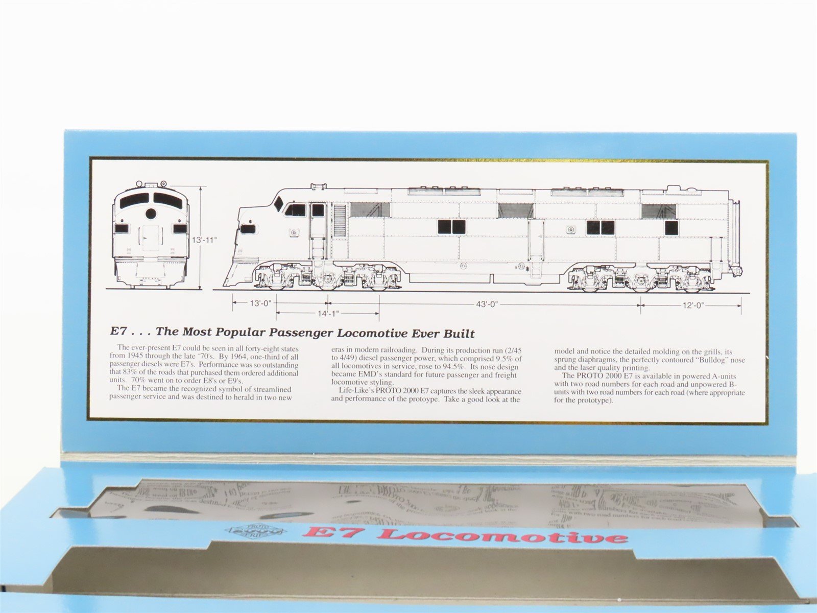 HO Scale Proto 2000 21072 Undecorated E7A Diesel Locomotive