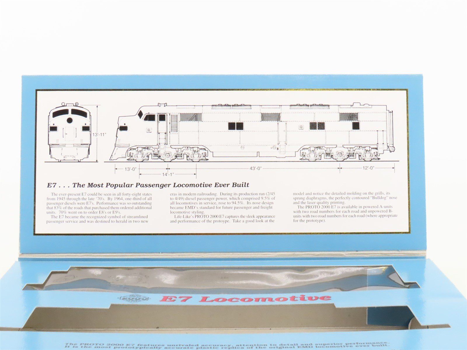 HO Scale Proto 2000 21072 Undecorated E7A Diesel Locomotive