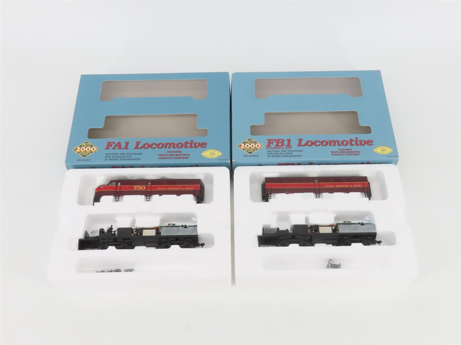 HO Proto 2000 23440 GMO Gulf Mobile & Ohio ALCO FA1/FA2 Diesel Set - BAD GEARS