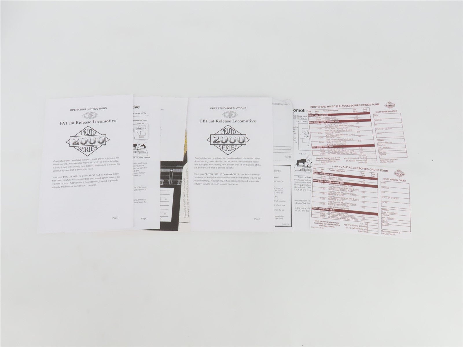 HO Scale Proto 2000 23452 UP Union Pacific ALCO FA1/FB1 Diesel Set - BAD GEARS