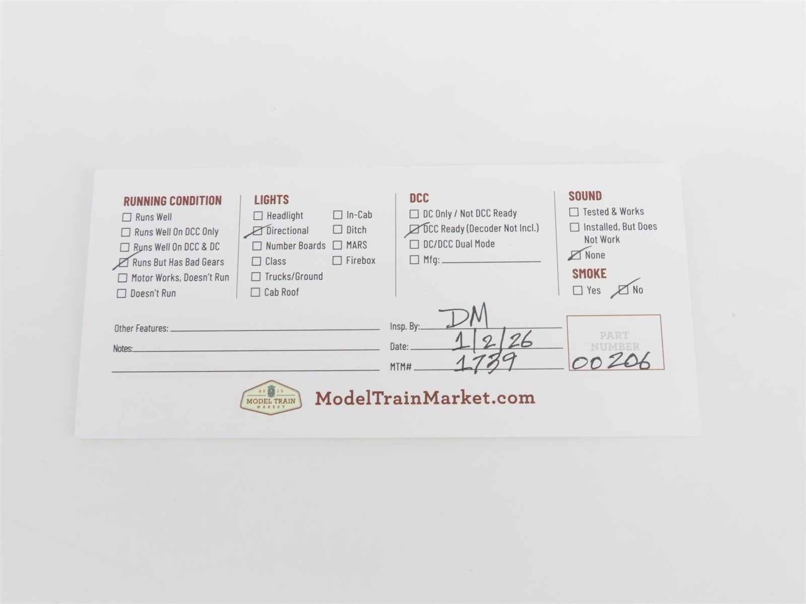 HO Proto 2000 C&O Chesapeake & Ohio EMD GP9 Ph II Diesel No# - BAD GEARS