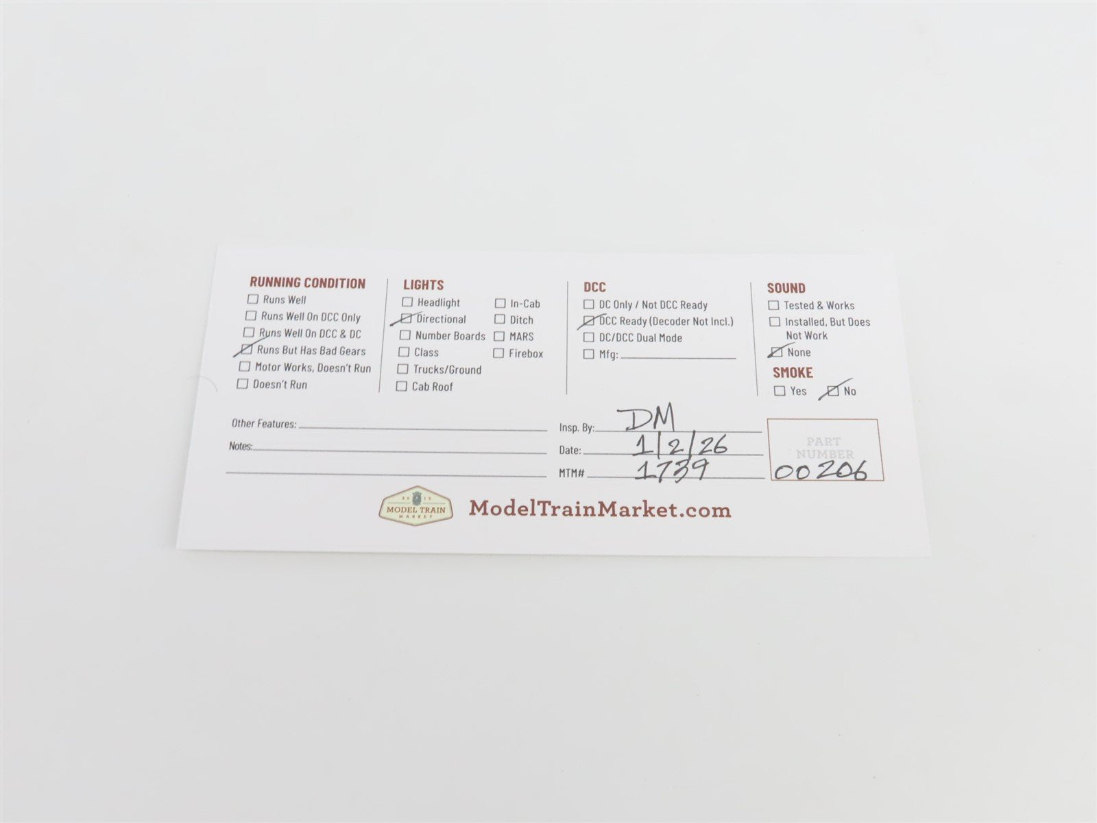 HO Proto 2000 C&O Chesapeake & Ohio EMD GP9 Ph II Diesel No# - BAD GEARS