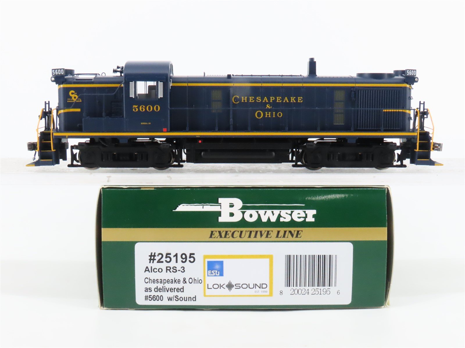 HO Scale Bowser 25195 C&O Chesapeake & Ohio RS3 Diesel Loco #5600 wDCC & Sound