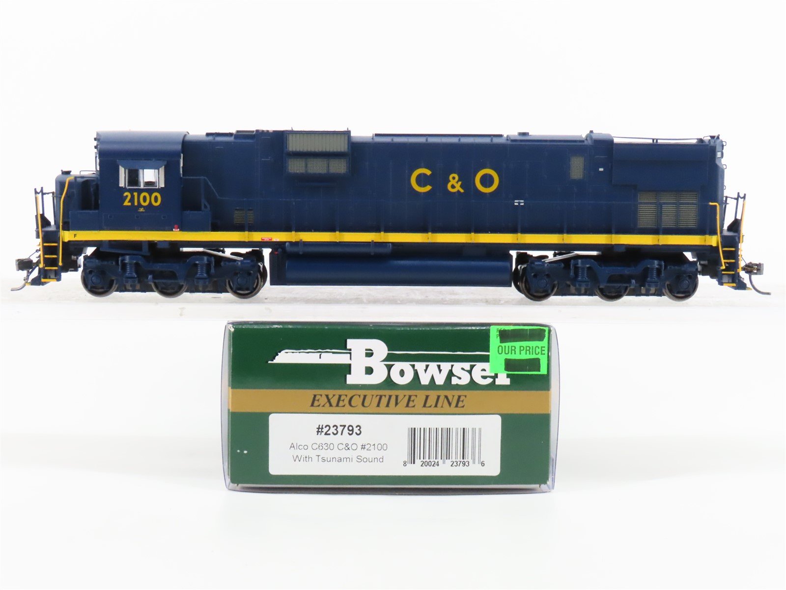 HO Scale Bowser 23793 C&O Chesapeake & Ohio C628 Diesel Loco #2100 wDCC & Sound