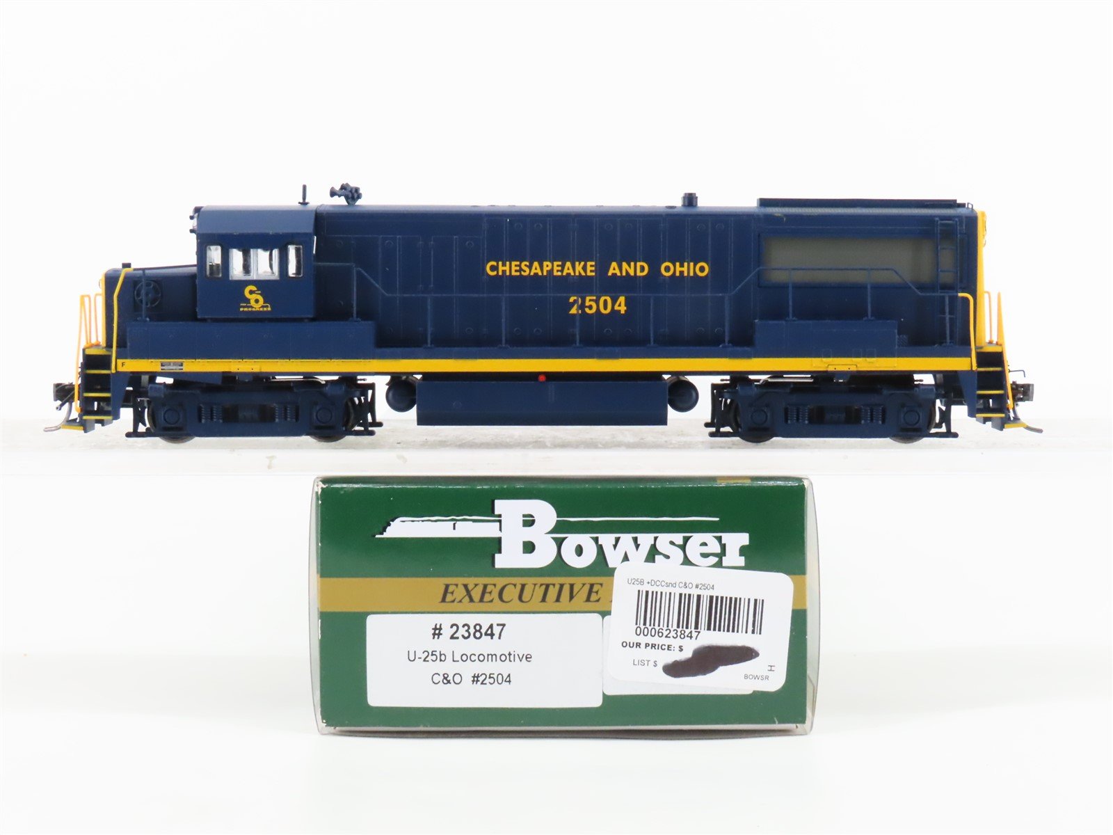 HO Scale Bowser 23847 C&O Chesapeake & Ohio U25B Diesel Loco #2504 wDCC & Sound