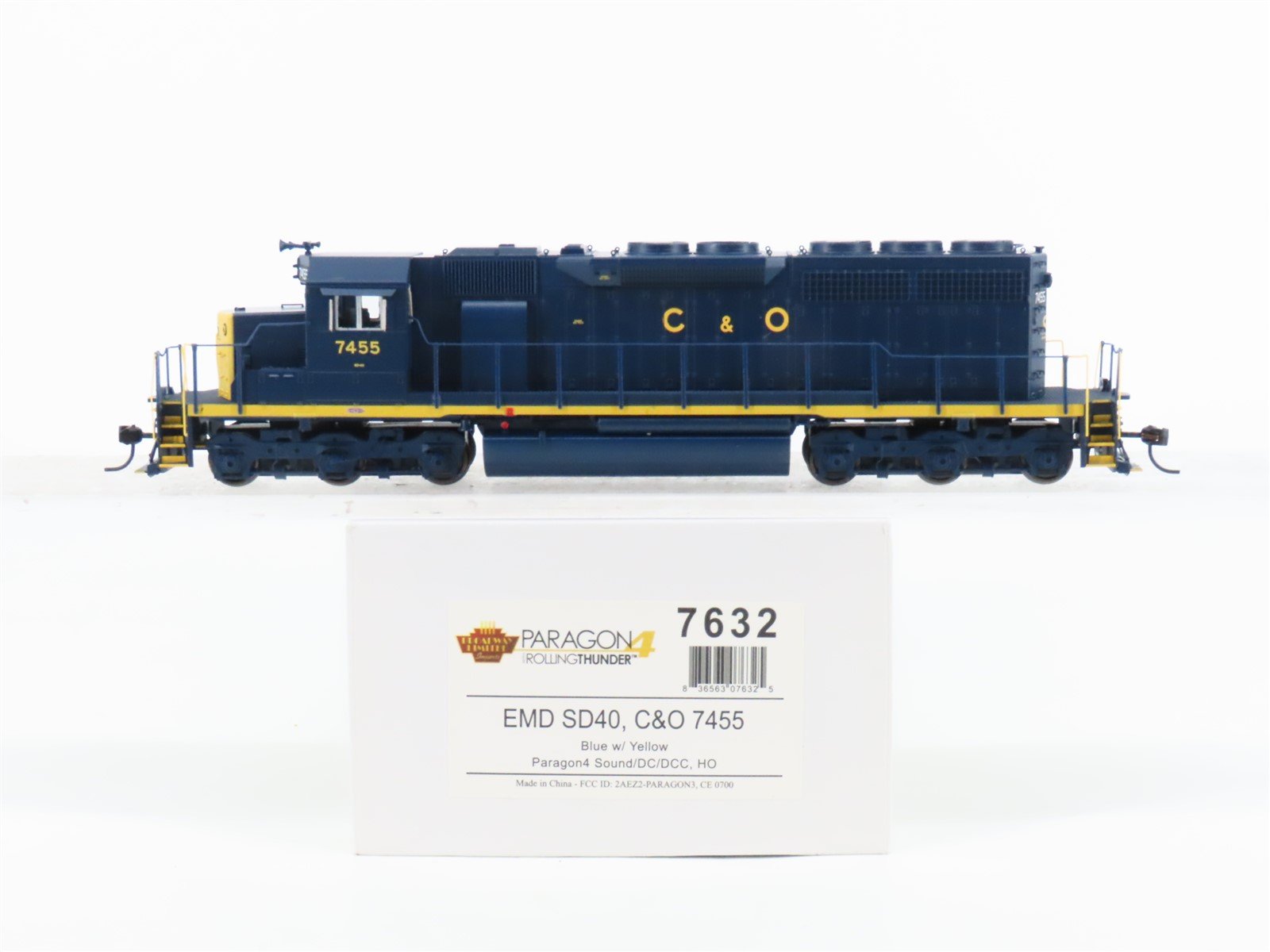 HO Scale Broadway Limited BLI 7632 C&O Railway SD40 Diesel #7455 w/ Paragon4