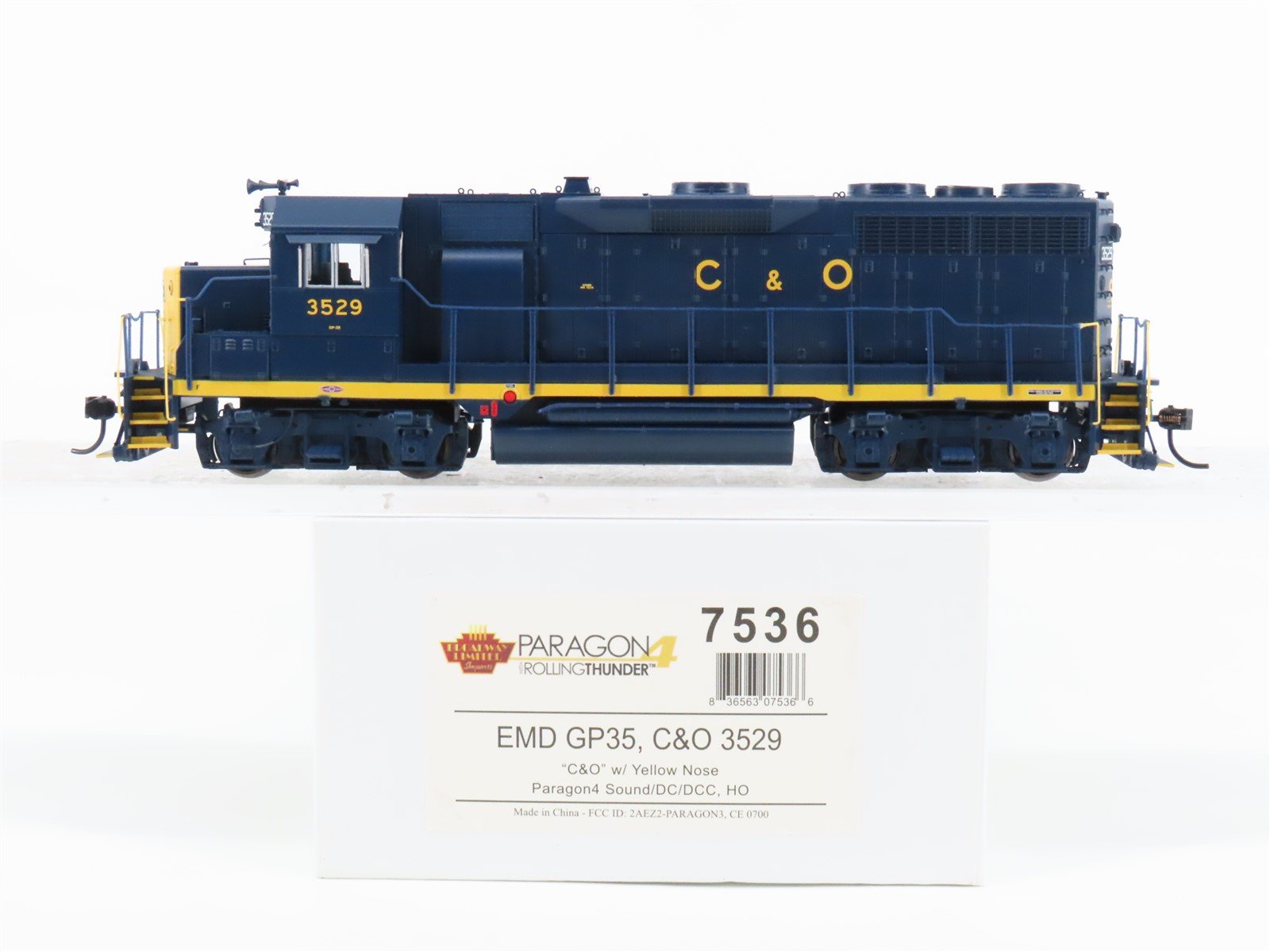HO Scale Broadway Limited BLI 7536 C&O Railway GP35 Diesel #3529 w/ Paragon4