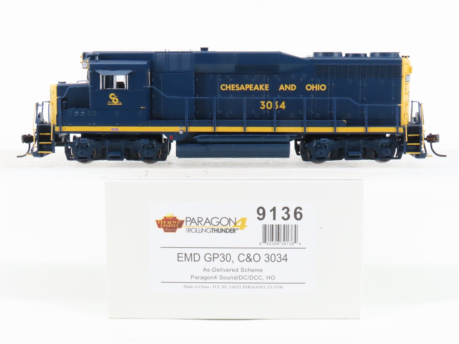 HO Scale Broadway Limited BLI 9136 C&O Railway GP30 Diesel #3034 w/ Paragon4
