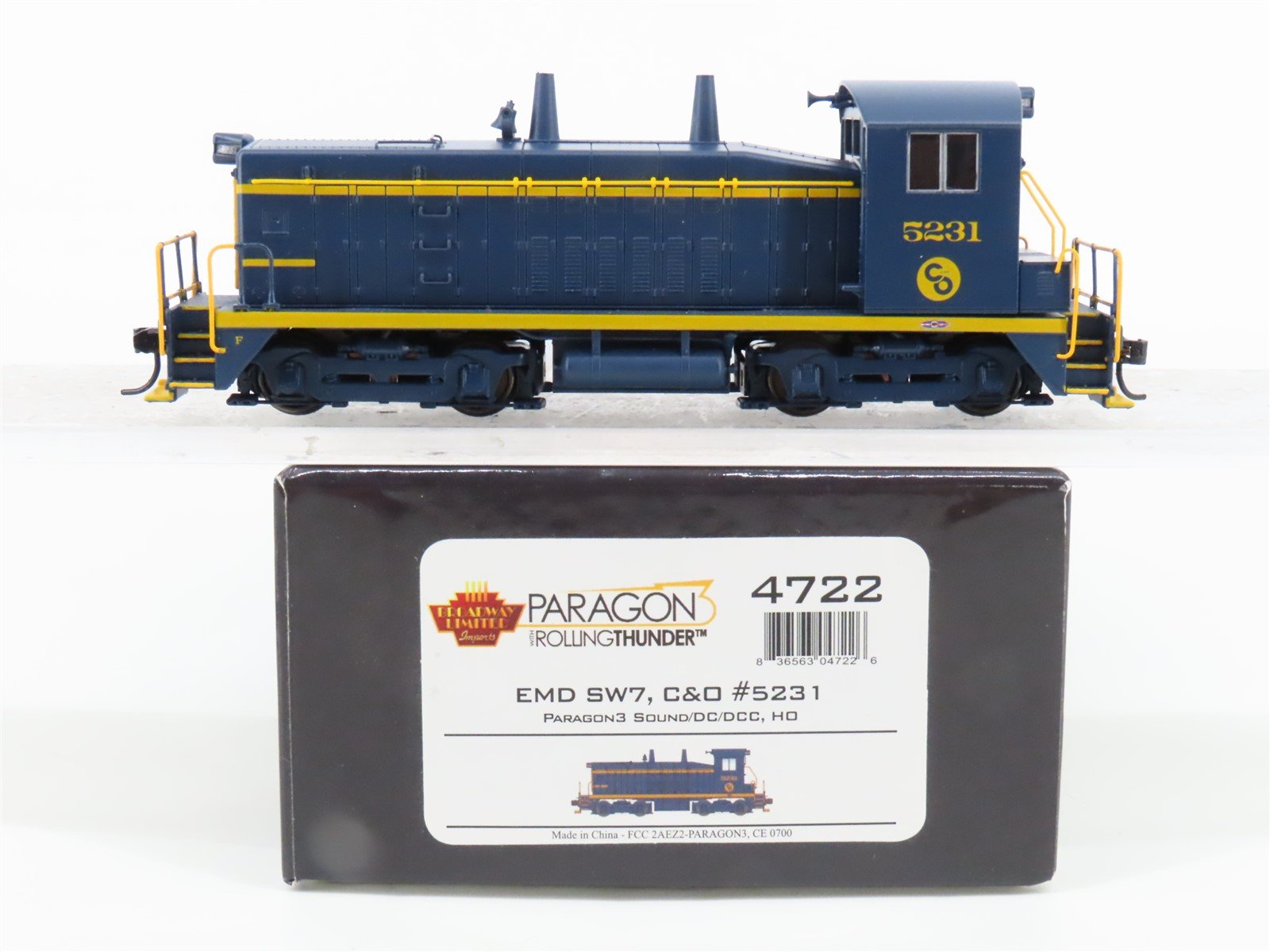 HO Scale Broadway Limited BLI 4722 C&O Railway SW7 Diesel Loco #5231 w/Paragon3