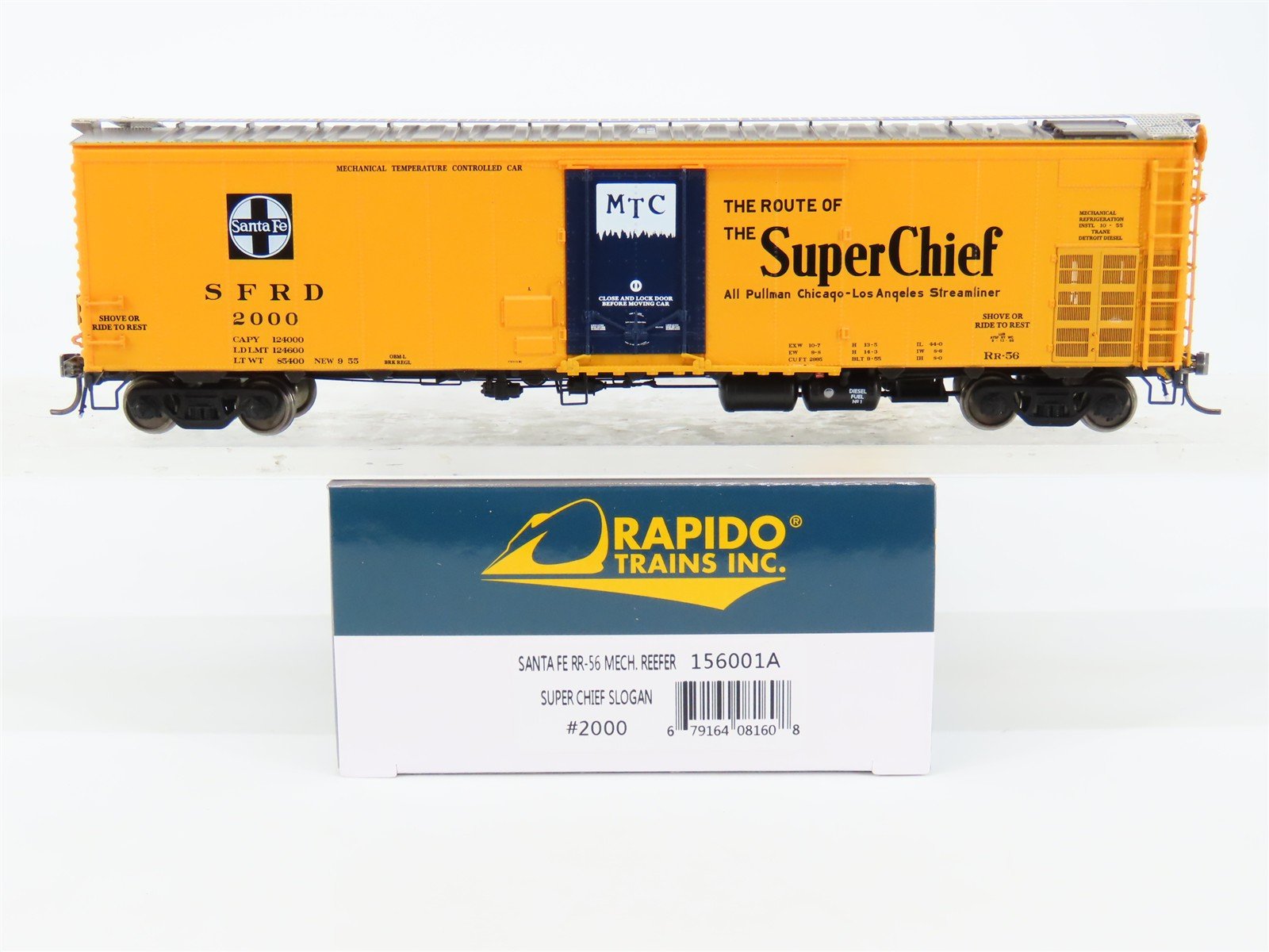 HO Scale Rapido 156001A SFRD Santa Fe Super Chief 56' Mechanical Reefer #2000