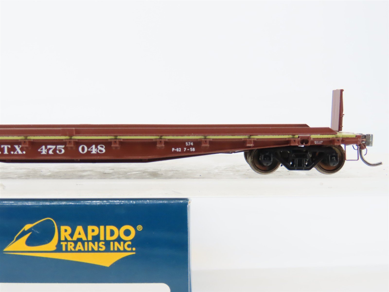 HO Scale Rapido 138008-2 TTX (Early Red Scheme) F30D TOFC Flat Car #457048