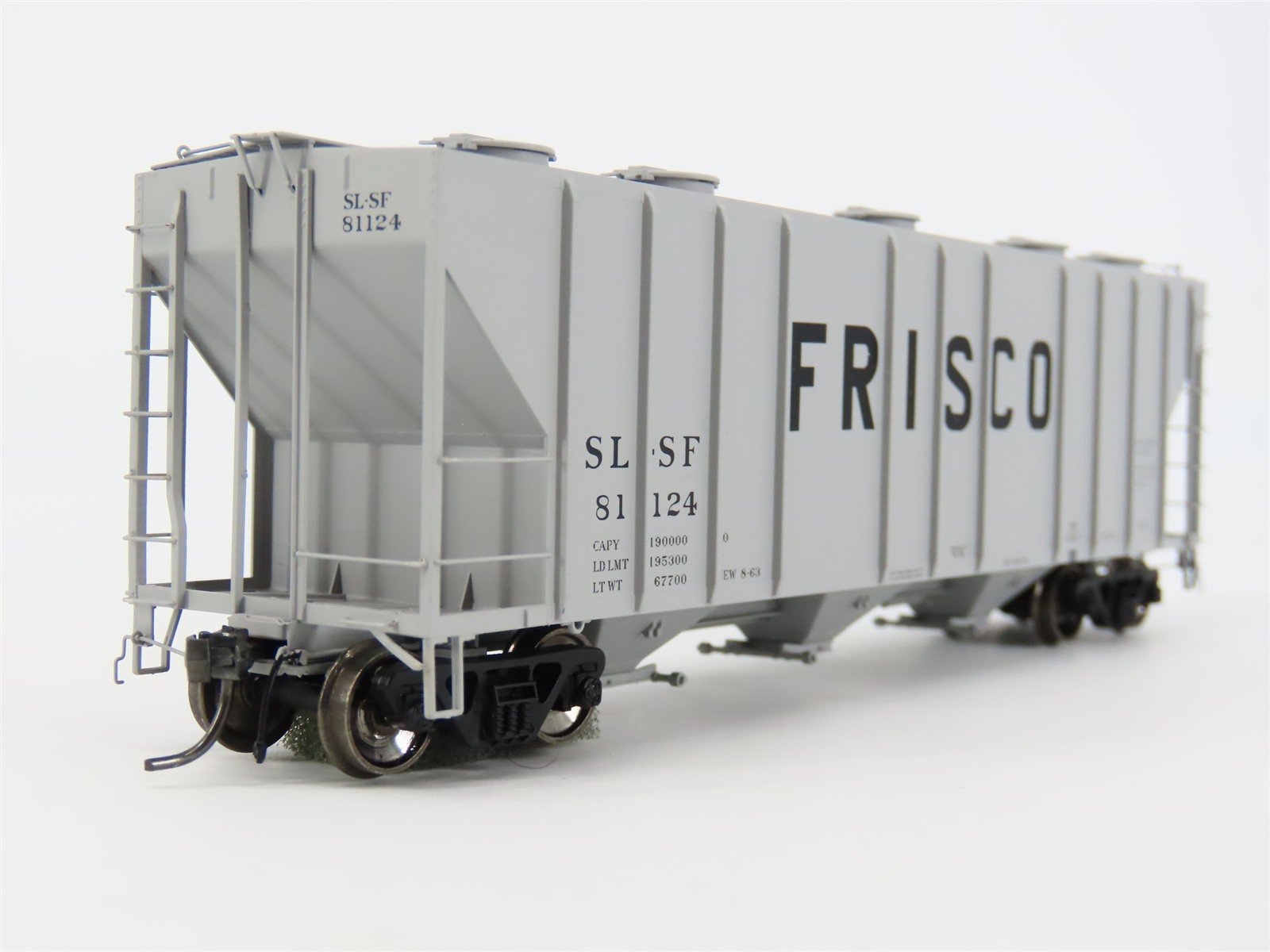 HO Scale Tangent 10522-03 SL-SF Frisco 3-Bay Covered Hopper #81124