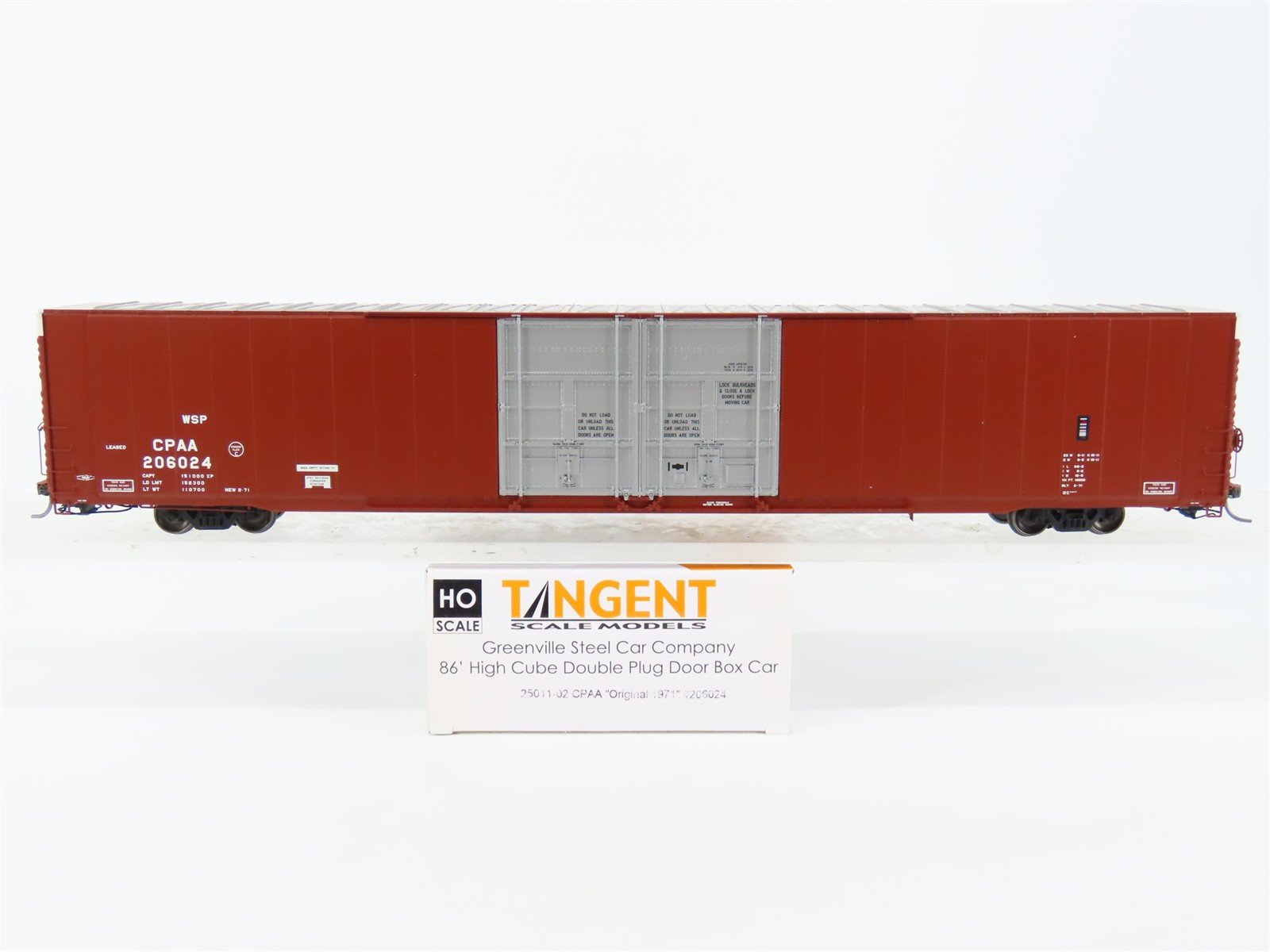 HO Scale Tangent 25011-02 CPAA GSC 86' High Cube Double Plug Door Boxcar #206024