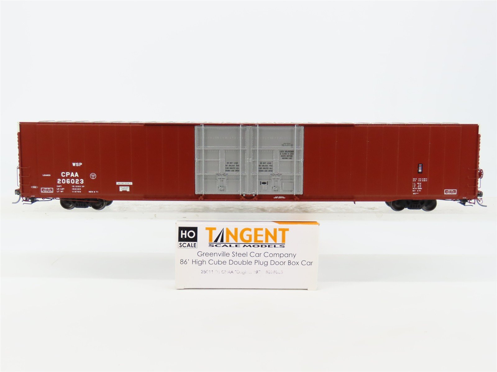 HO Scale Tangent 25011-01 CPAA GSC 86' High Cube Double Plug Door Boxcar #206023