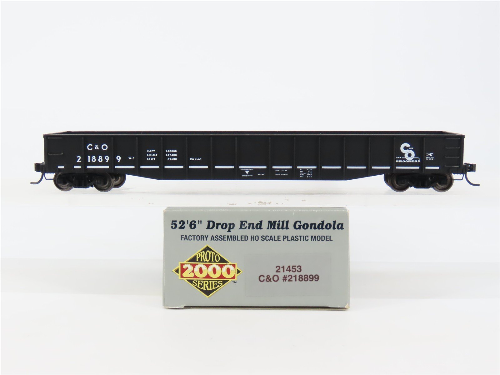 HO Scale PROTO 2000 21453 C&O Chesapeake & Ohio 52' 6" Mill Gondola #218899