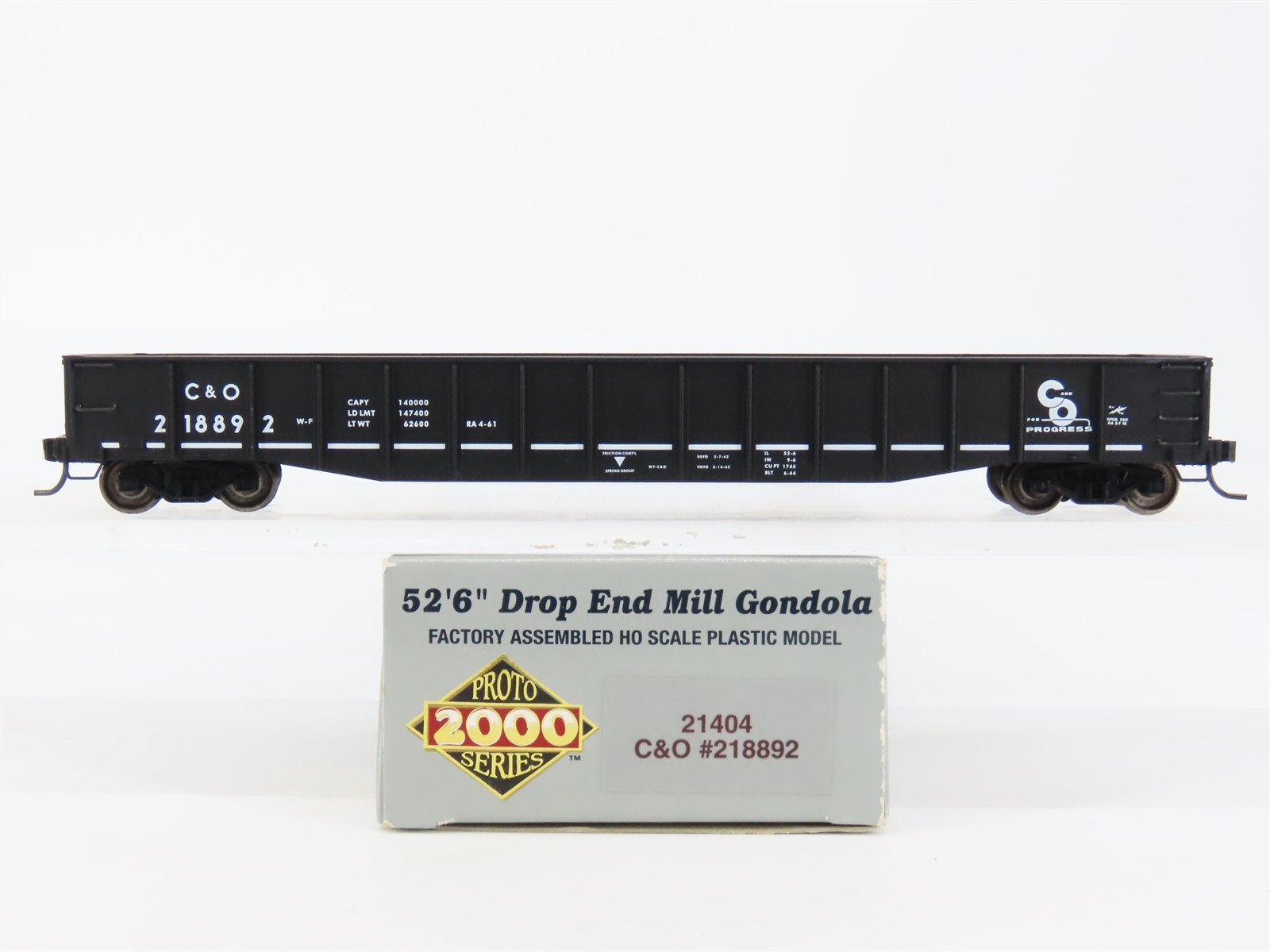 HO Scale PROTO 2000 21404 C&O Chesapeake & Ohio 52' 6" Mill Gondola #218892