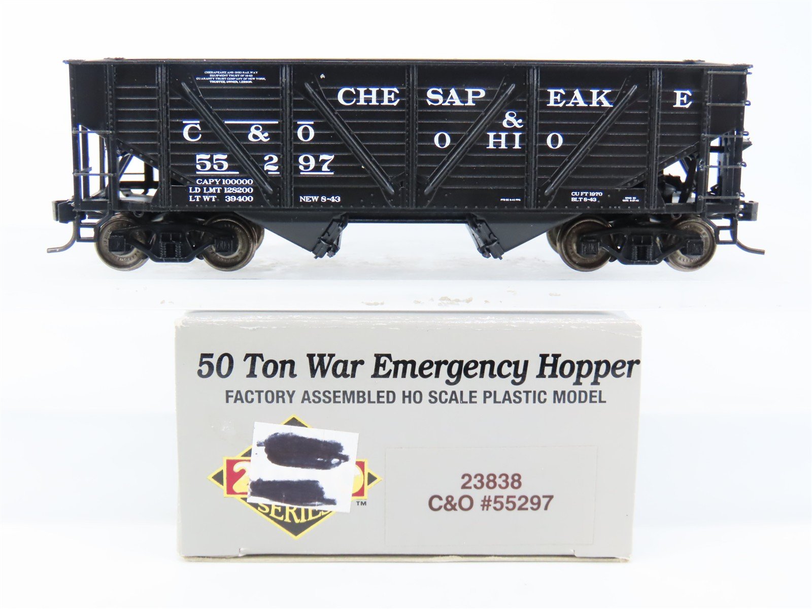 HO Scale PROTO 2000 23838 C&O Chesapeake & Ohio Railroad 2-Bay Hopper #55297