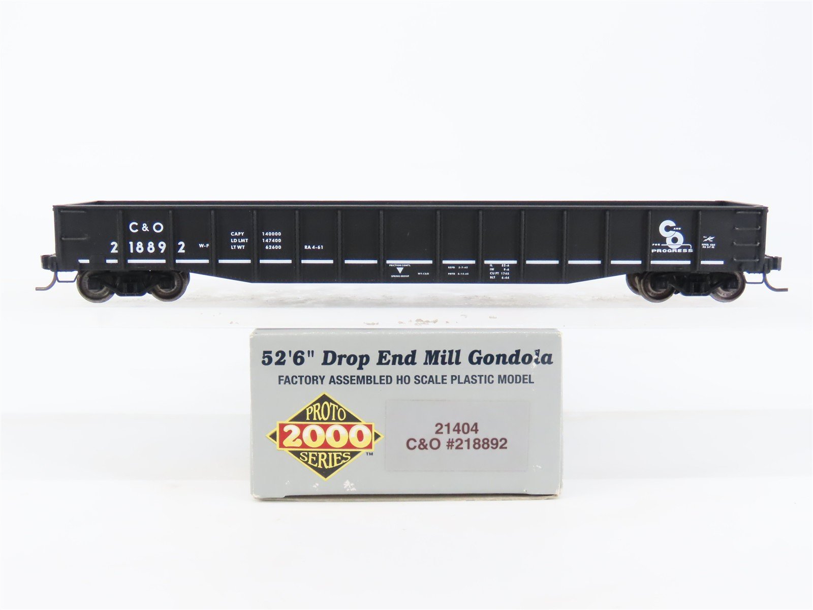 HO Scale PROTO 2000 21404 C&O Chesapeake & Ohio 52' 6" Drop End Gondola #218892