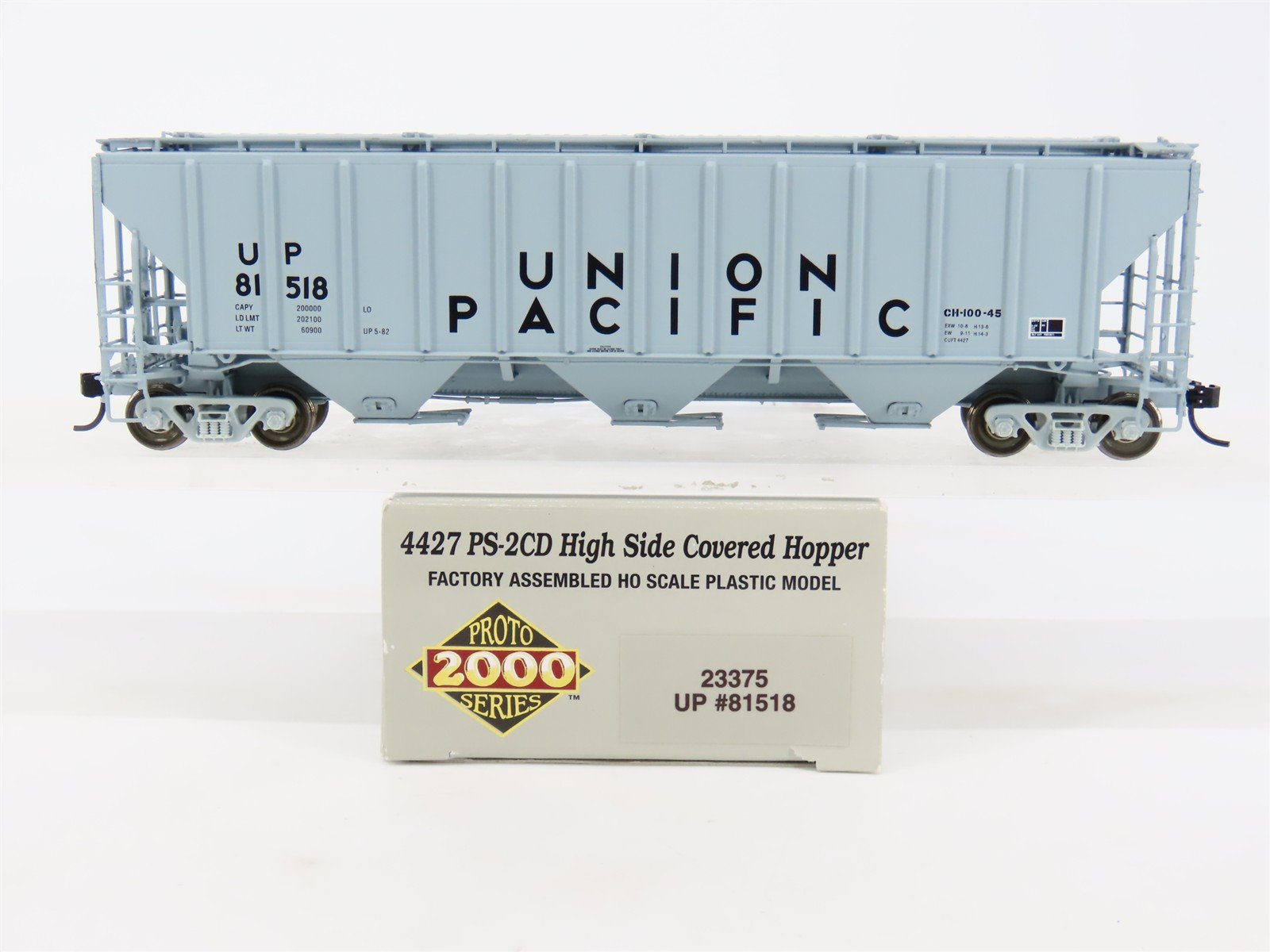 HO Scale PROTO 2000 23375 UP Union Pacific Railroad 3-Bay Hopper #81518