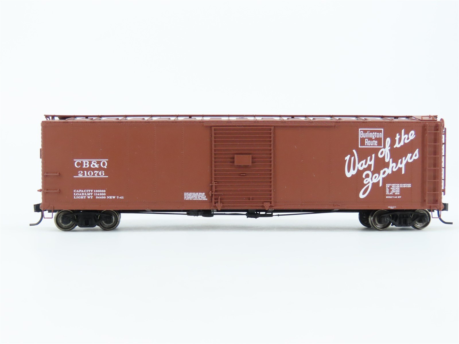 HO Scale PROTO 2000 CB&Q Burlington Route 50' Single Door Box Car #21076