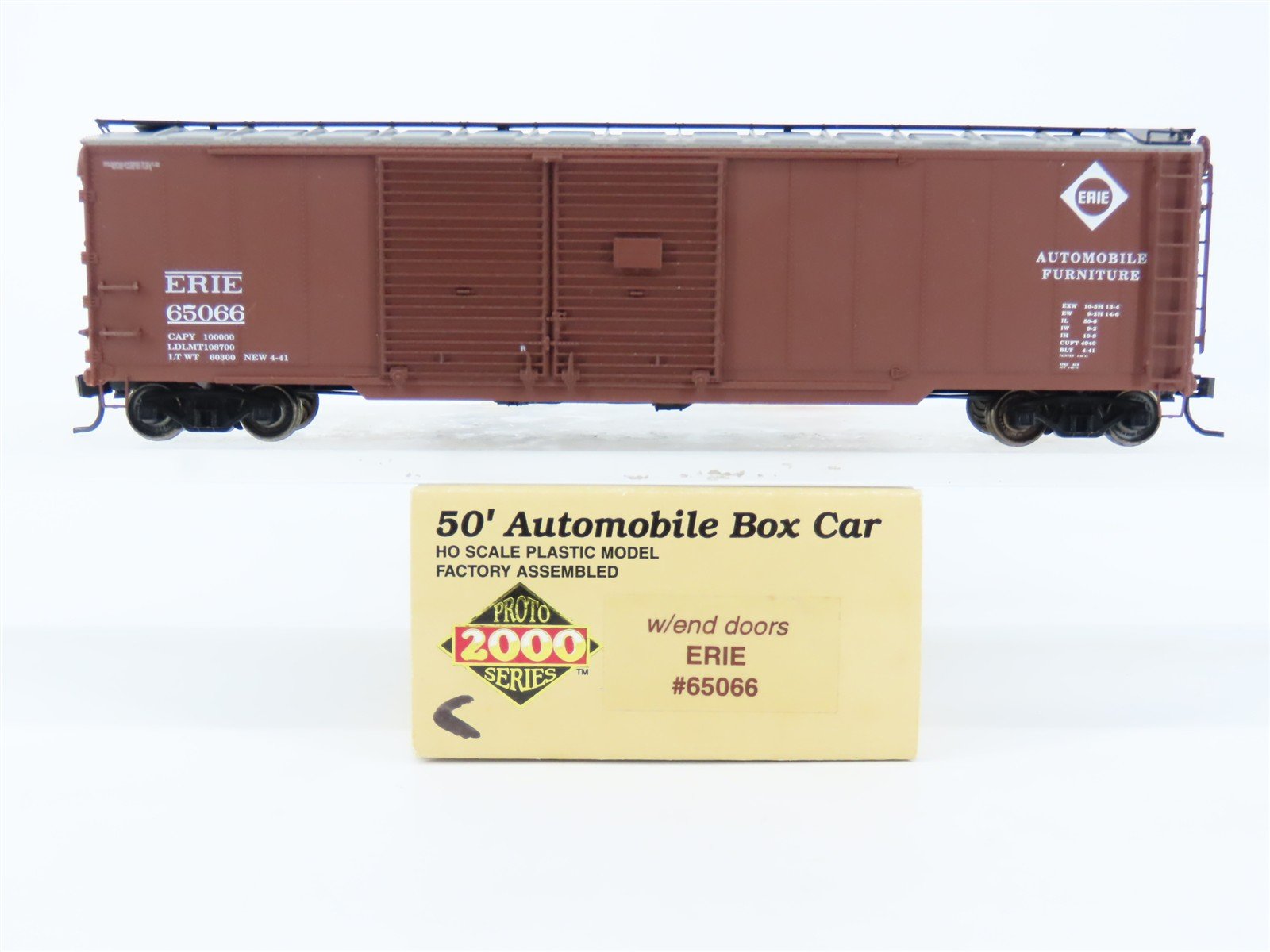HO Scale PROTO 2000 ERIE Railroad 50' Automobile Box Car #65066