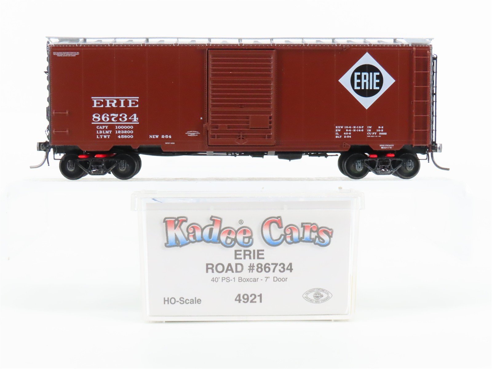 HO Scale Kadee Cars 4921 Erie Railroad 40' PS-1 Single Door Box Car #86734