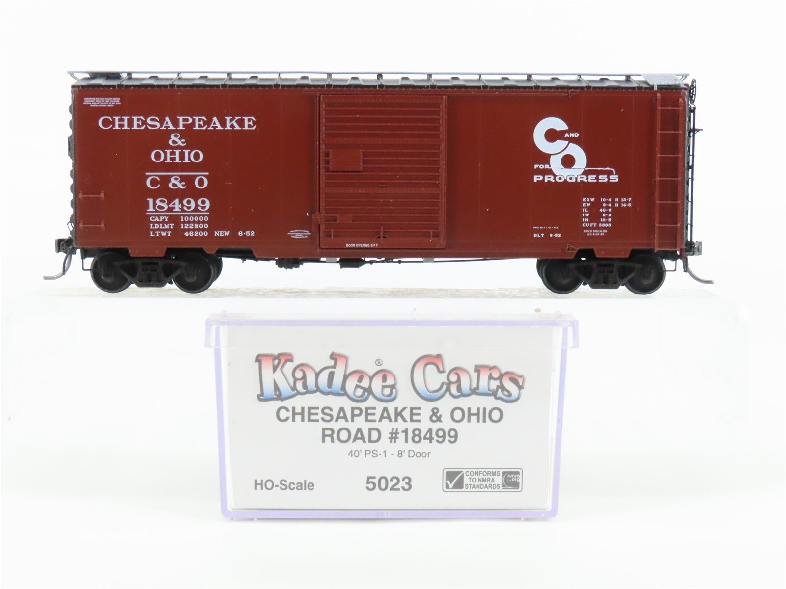 HO Scale Kadee Cars 5023 C&O Chesapeake & Ohio "Progress" 40' Box Car #18499