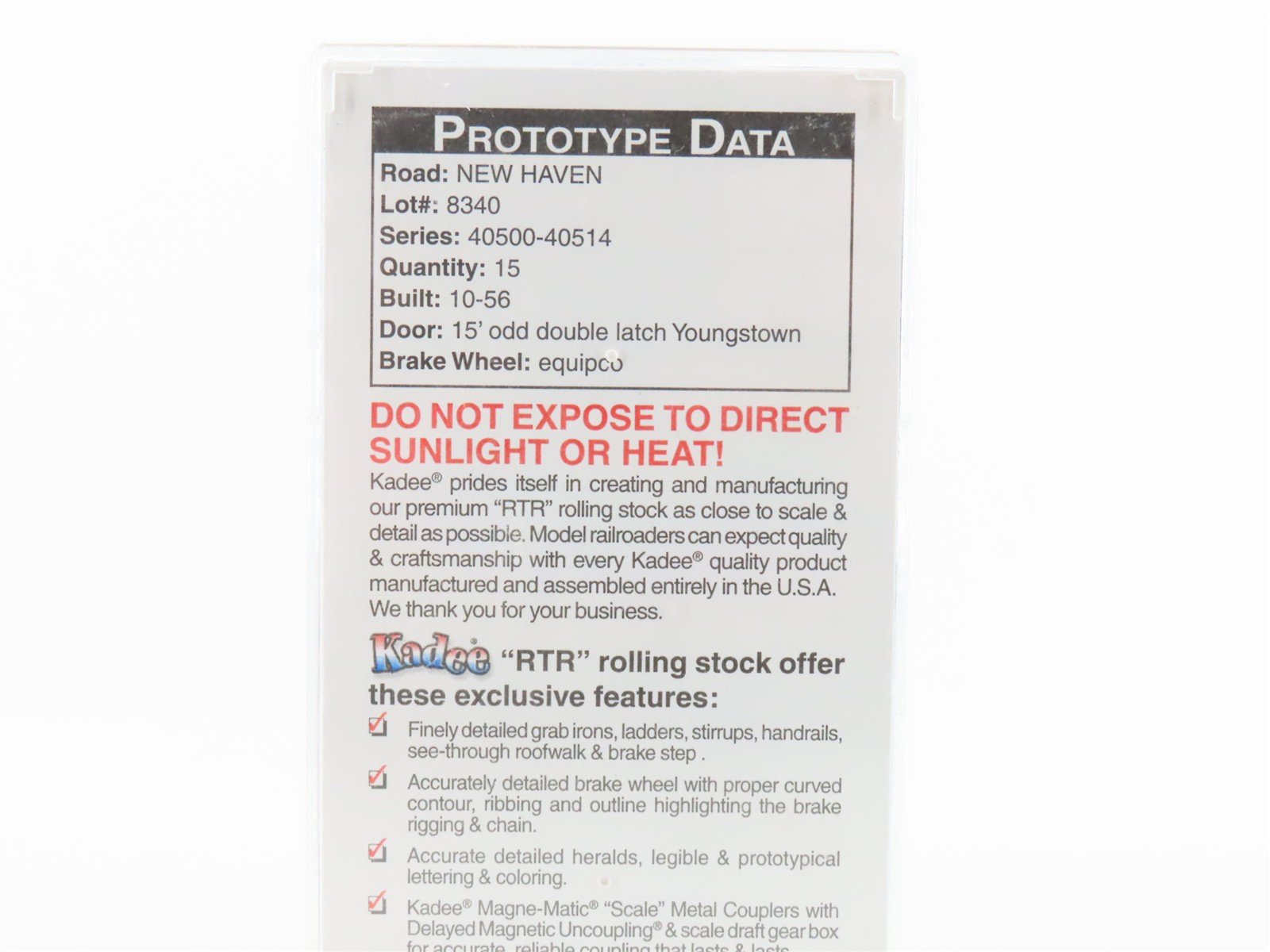 HO Scale Kadee Cars 6731 NH New Haven 50' PS-1 Double Door Box Car #40504