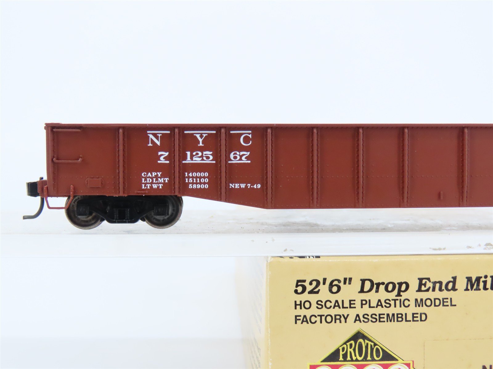 HO Scale Proto 2000 NYC New York Central 52' Drop End Mill Gondola #712567