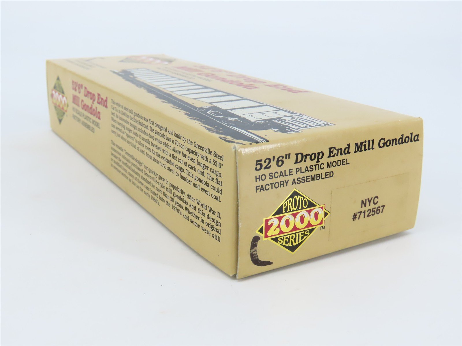 HO Scale Proto 2000 NYC New York Central 52' Drop End Mill Gondola #712567