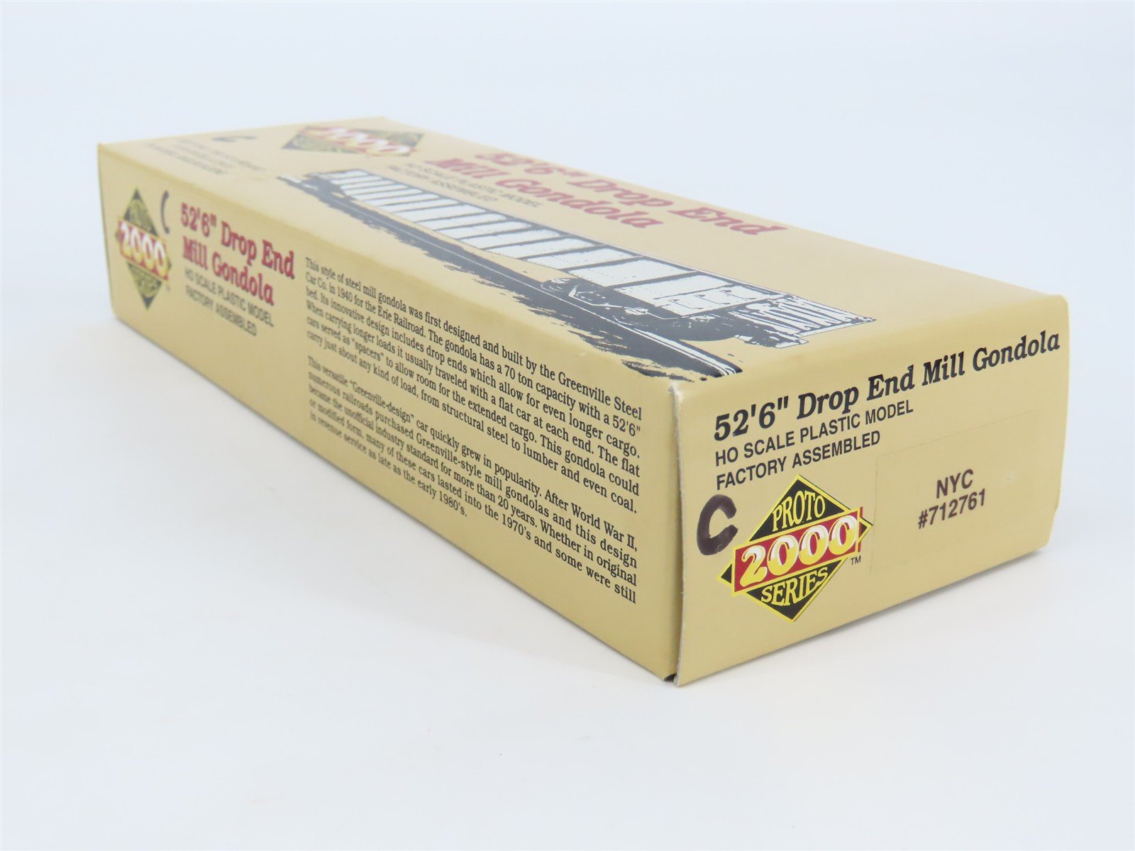 HO Scale Proto 2000 NYC New York Central 52' Drop End Mill Gondola #712567