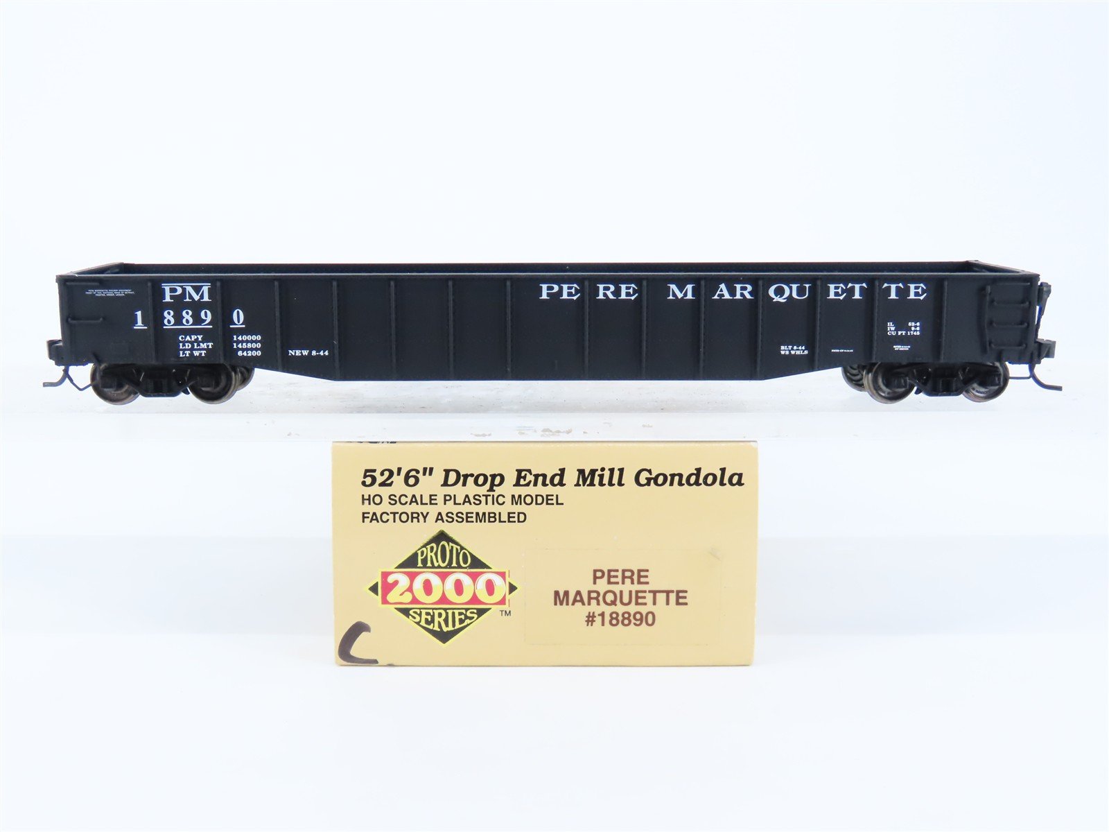 HO Scale Proto 2000 PM Pere Marquette 52' Drop End Mill Gondola #18899