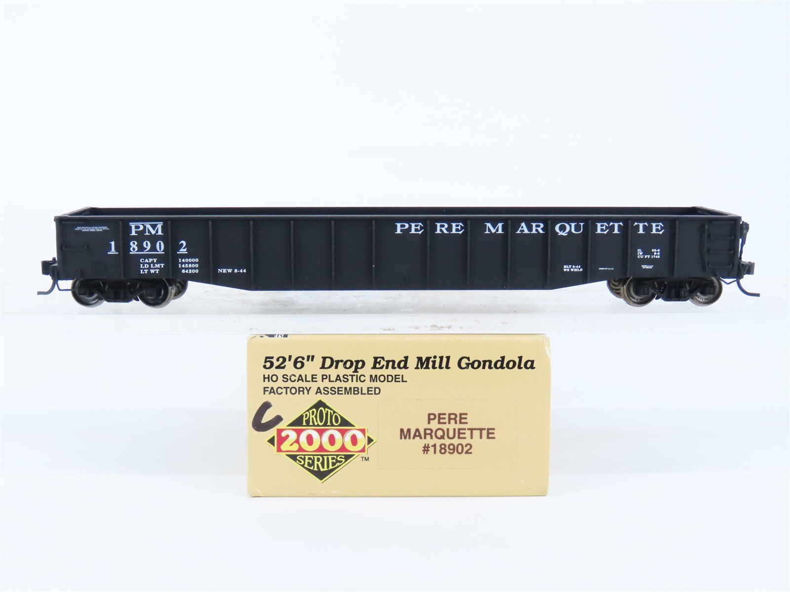 HO Scale Proto 2000 PM Pere Marquette 52' Drop End Mill Gondola #18902