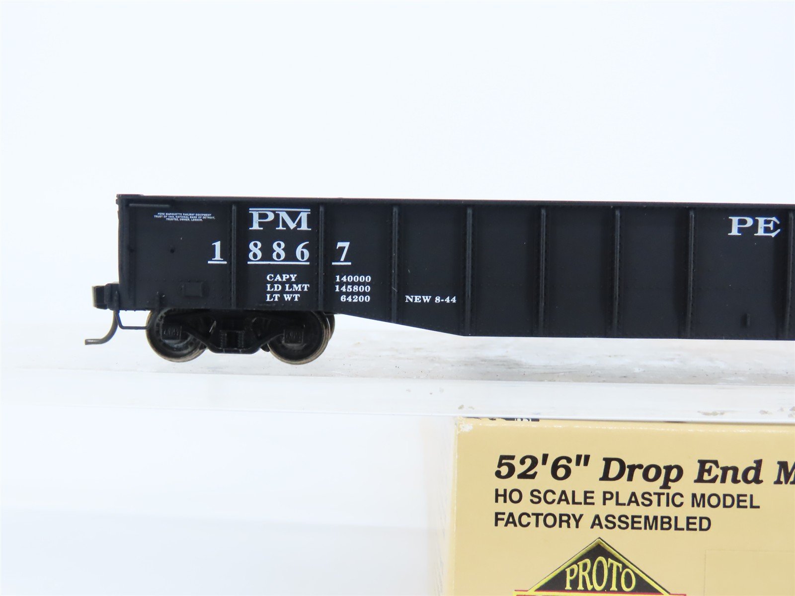 HO Scale Proto 2000 PM Pere Marquette 52' Drop End Mill Gondola #18867
