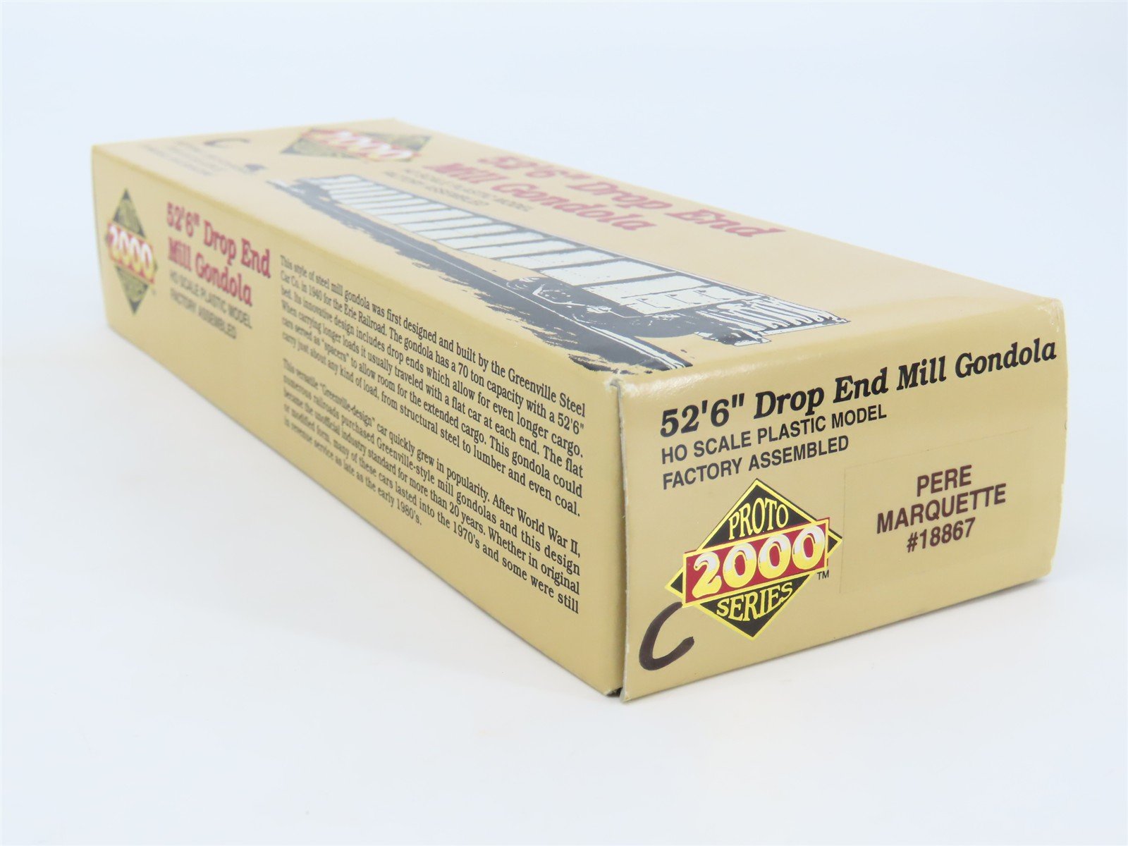 HO Scale Proto 2000 PM Pere Marquette 52' Drop End Mill Gondola #18867