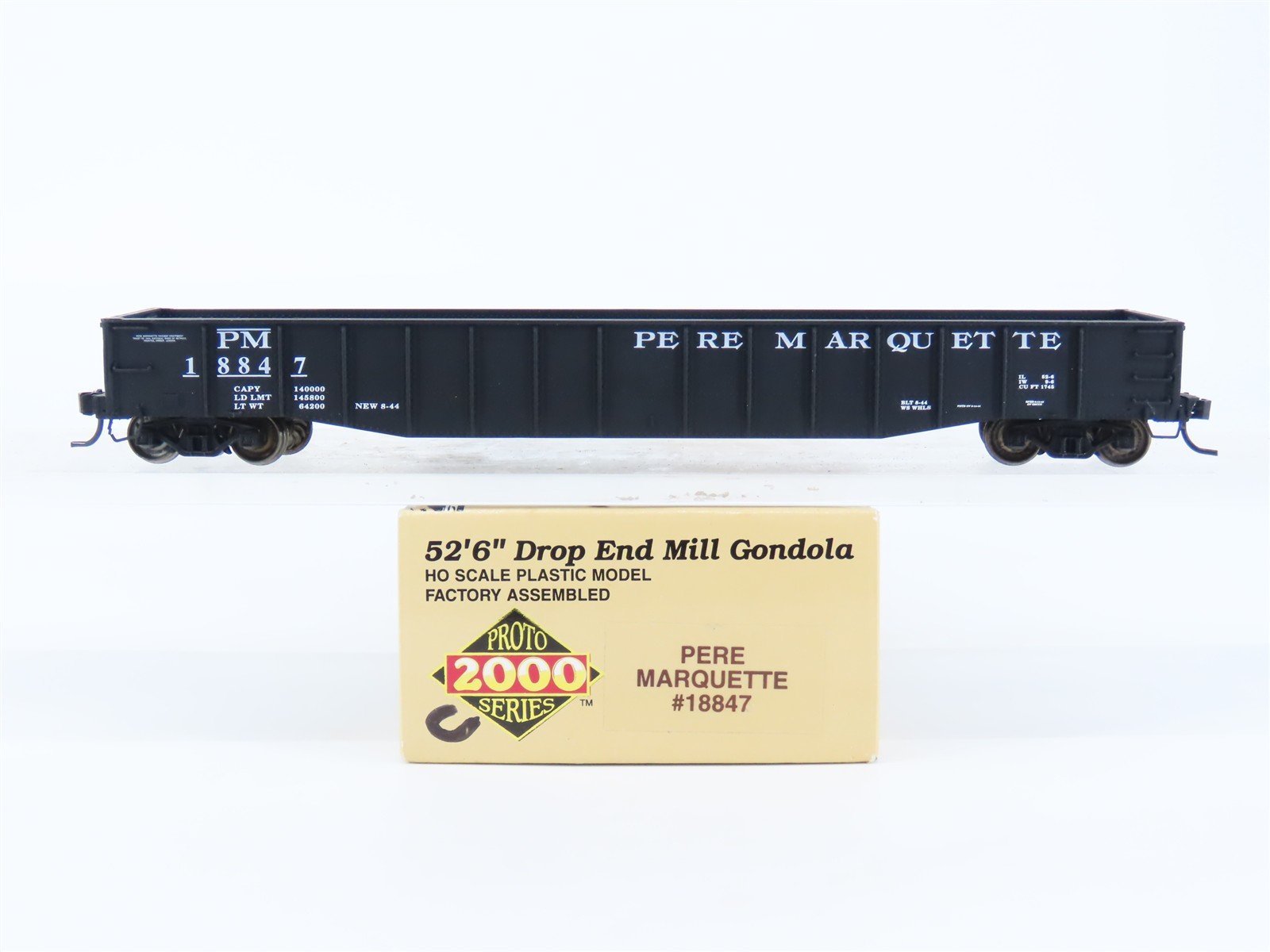HO Scale Proto 2000 PM Pere Marquette 52' Drop End Mill Gondola #18847