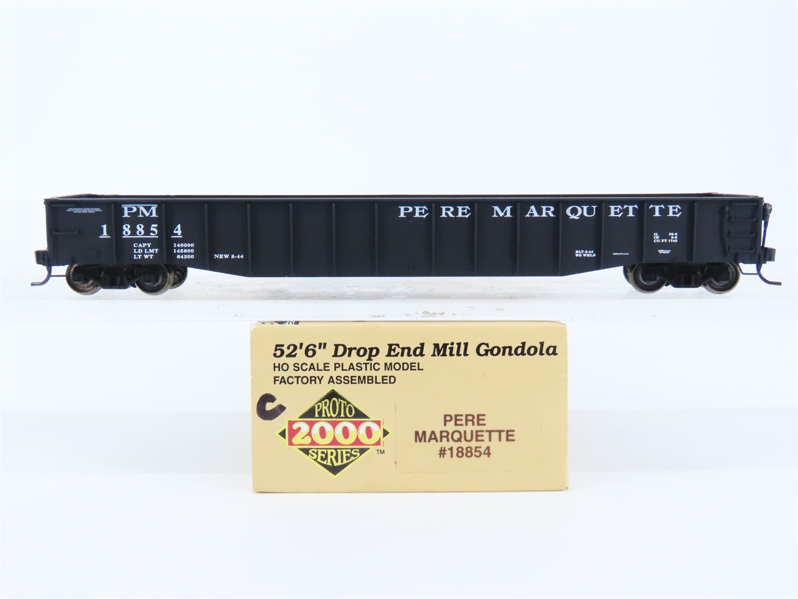 HO Scale Proto 2000 PM Pere Marquette 52' Drop End Mill Gondola #18854